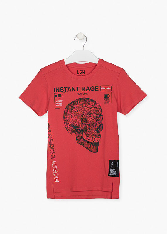 Playera "Instant Rage" Para Niño Color Rojo Losan