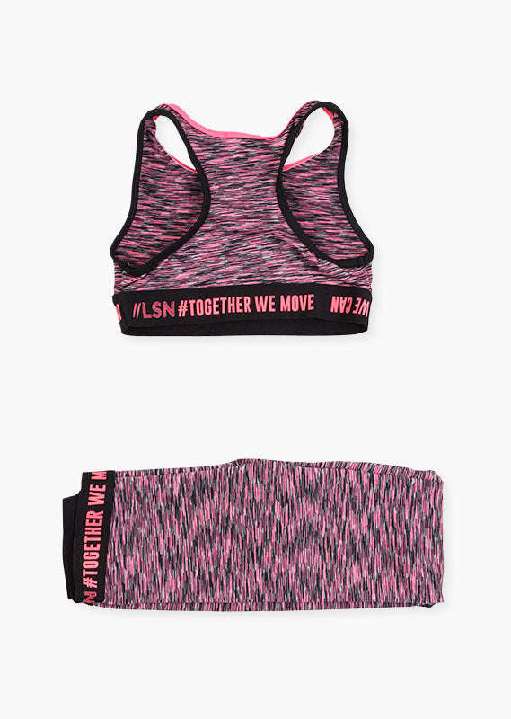Conjunto Deportivo Top Y Legging Rosa Para Niña Losan