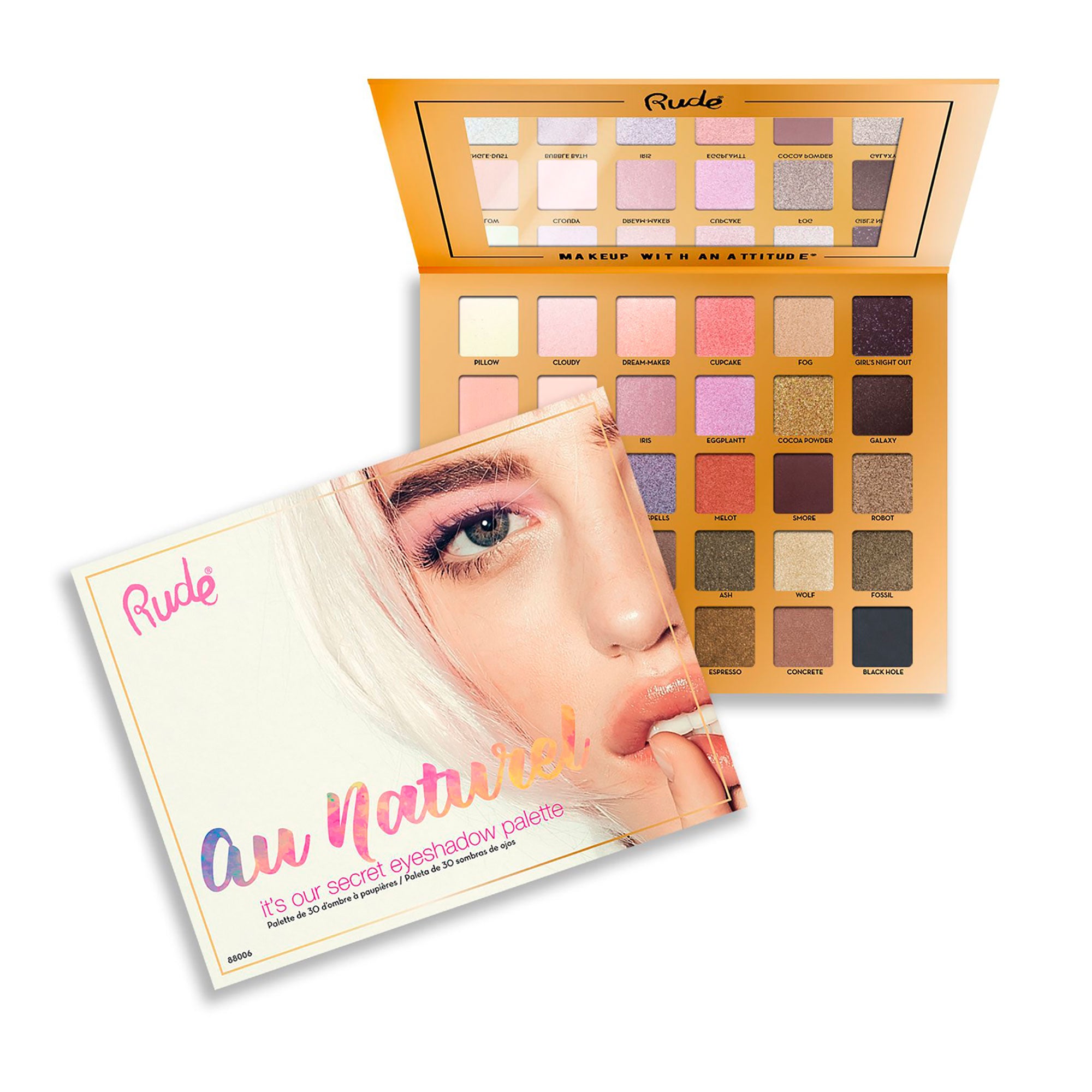 Aa Naturel - Rude Paleta de sombras con 30 tonos