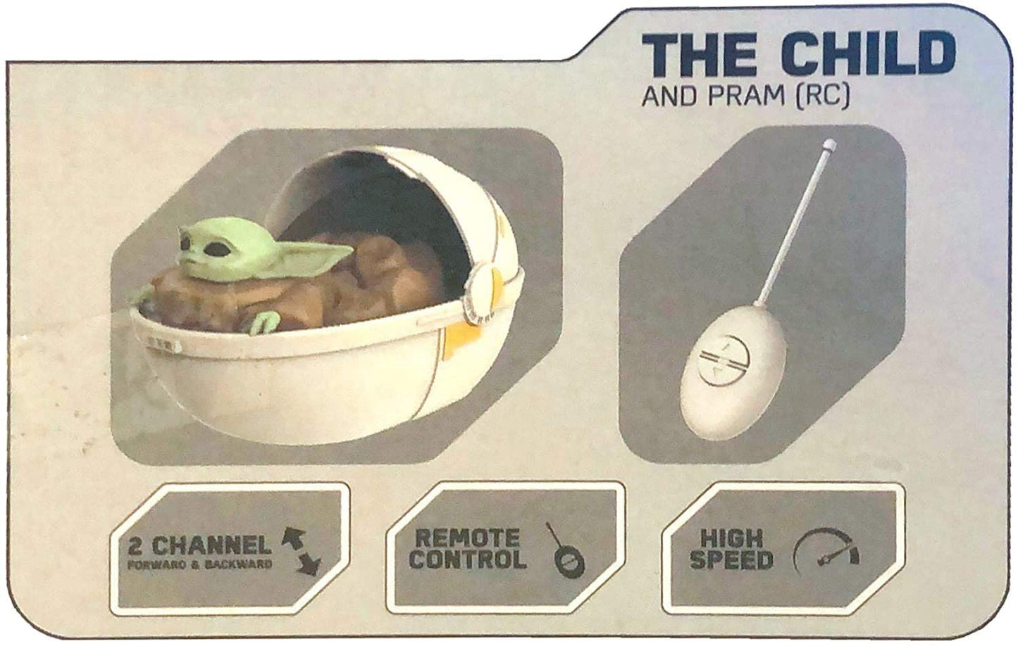 Mandalorian - Juguete de Baby Yoda, The Child en Cochecito, Coche en forma de cuna con control remoto