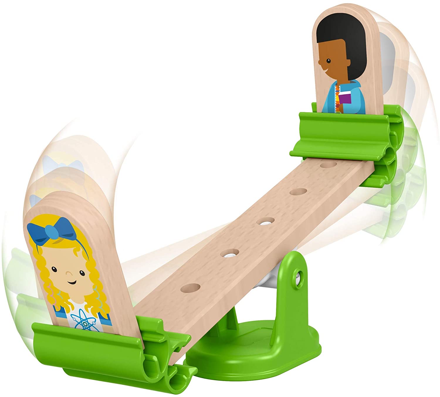 Fisher-Price Wonder Makers Slide & Ride Schoolyard – Juego de construcción y pista de madera para niños de 3 años y más