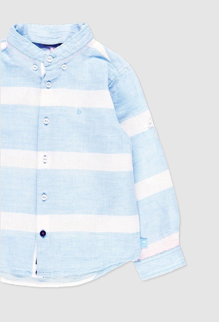 Camisa de lino rayas para niño BOBOLI