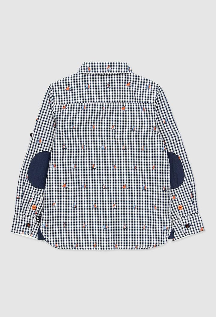 Camisa cuadros de popelín para niño BOBOLI