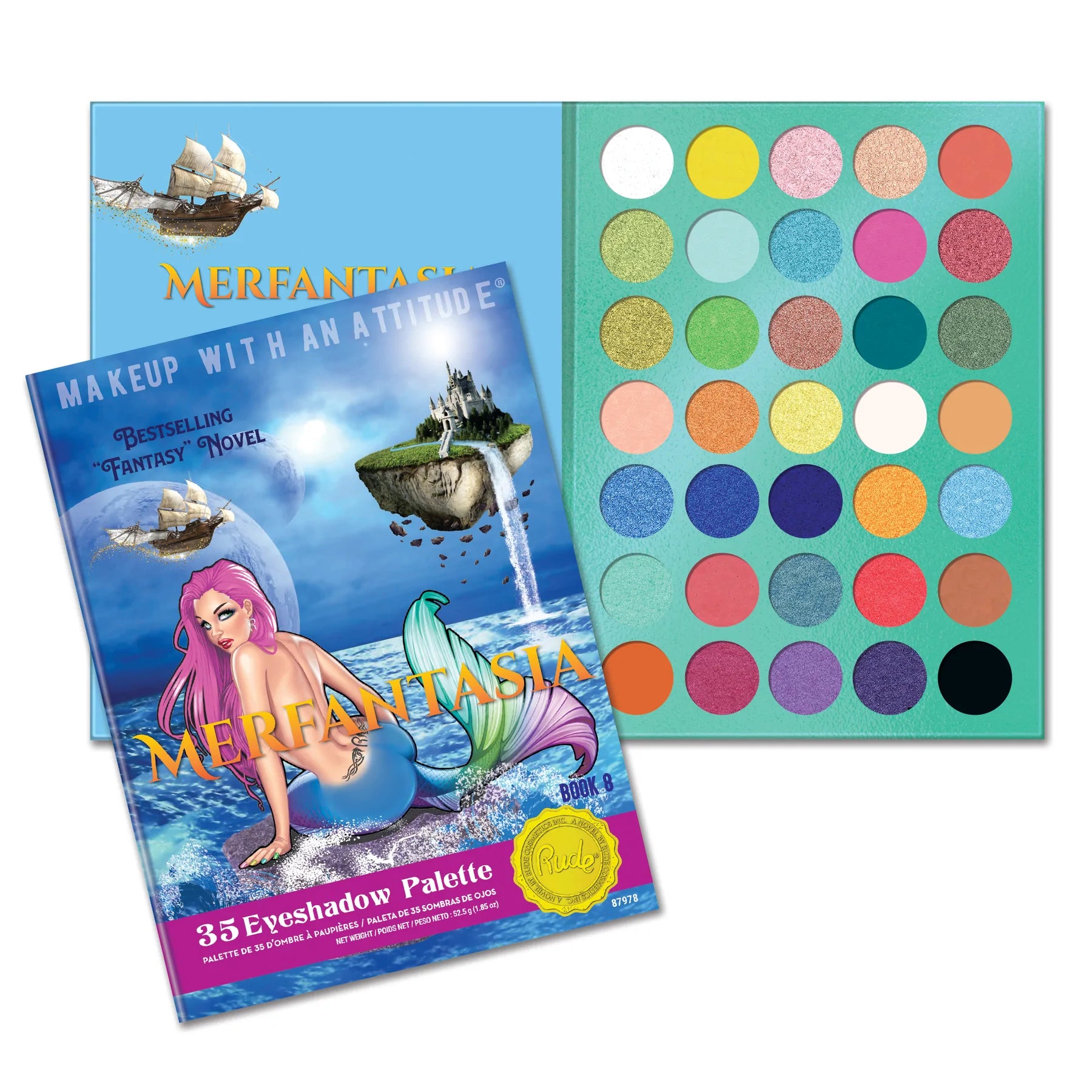 Paleta De Sombras Merfantasia - Book 8 Rude Cosmetics