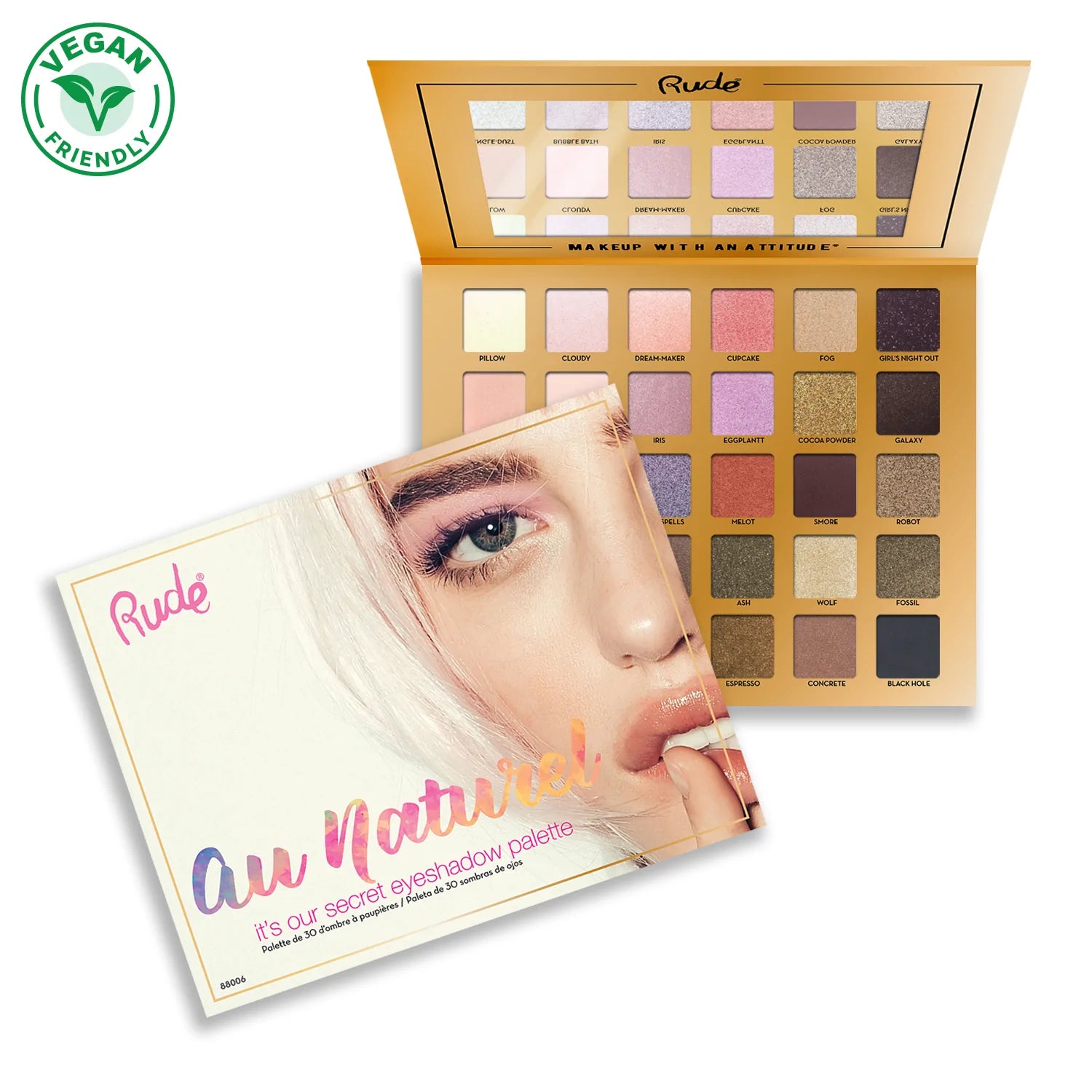 Paleta De Sombras Aa Naturel 30 Tonos Rude Cosmetics