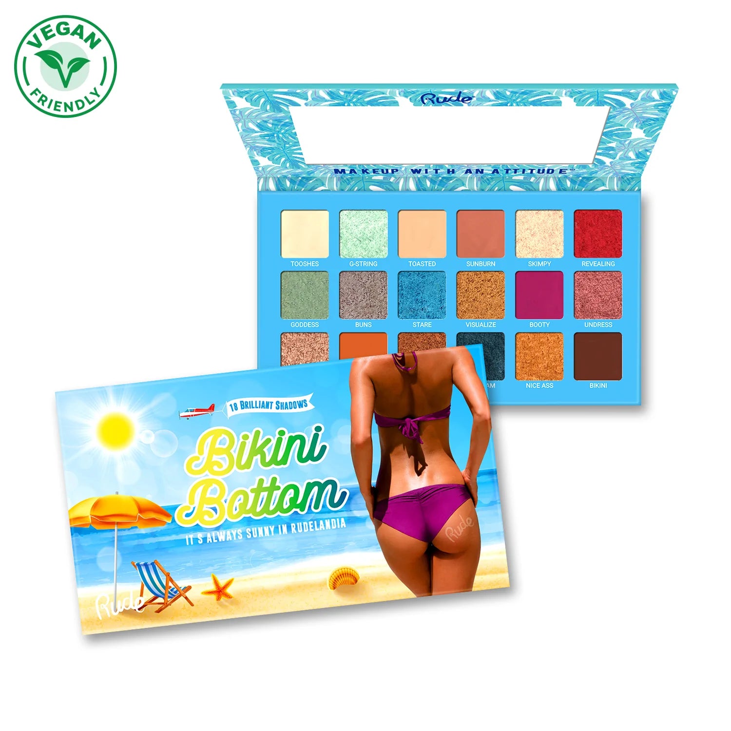 Paleta De Sombras Bikini Bottom Rude Cosmetics
