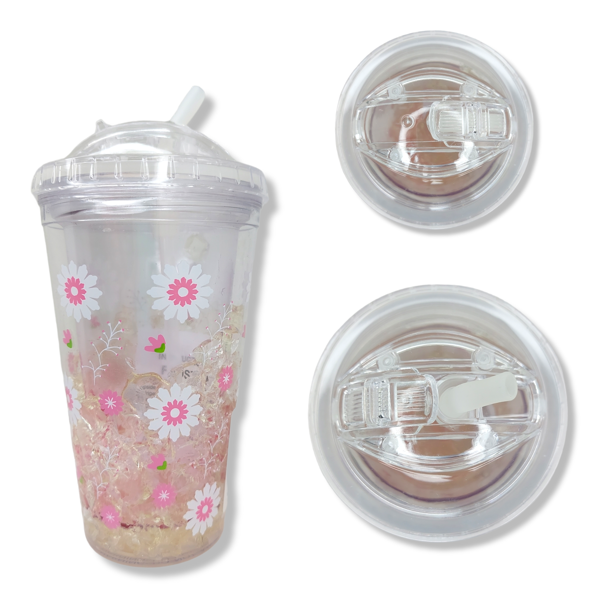 Vaso congelado 450 ml estampado flores