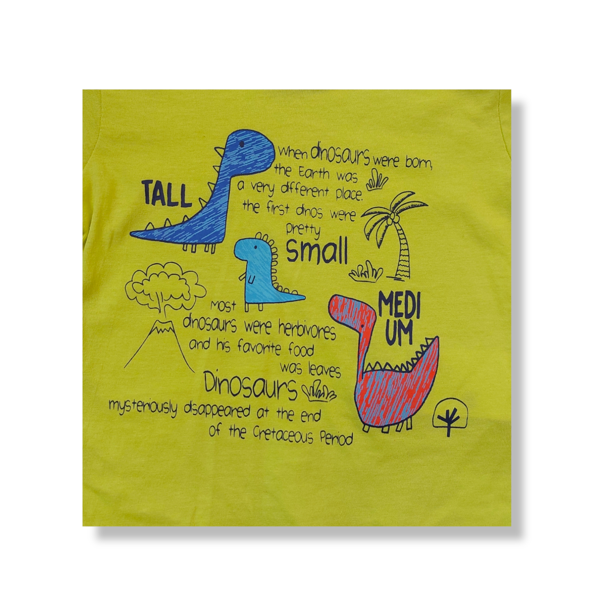 Playera Verde Dinosaurio "Tall, Small, Medium" Para Bebé Niño Losan