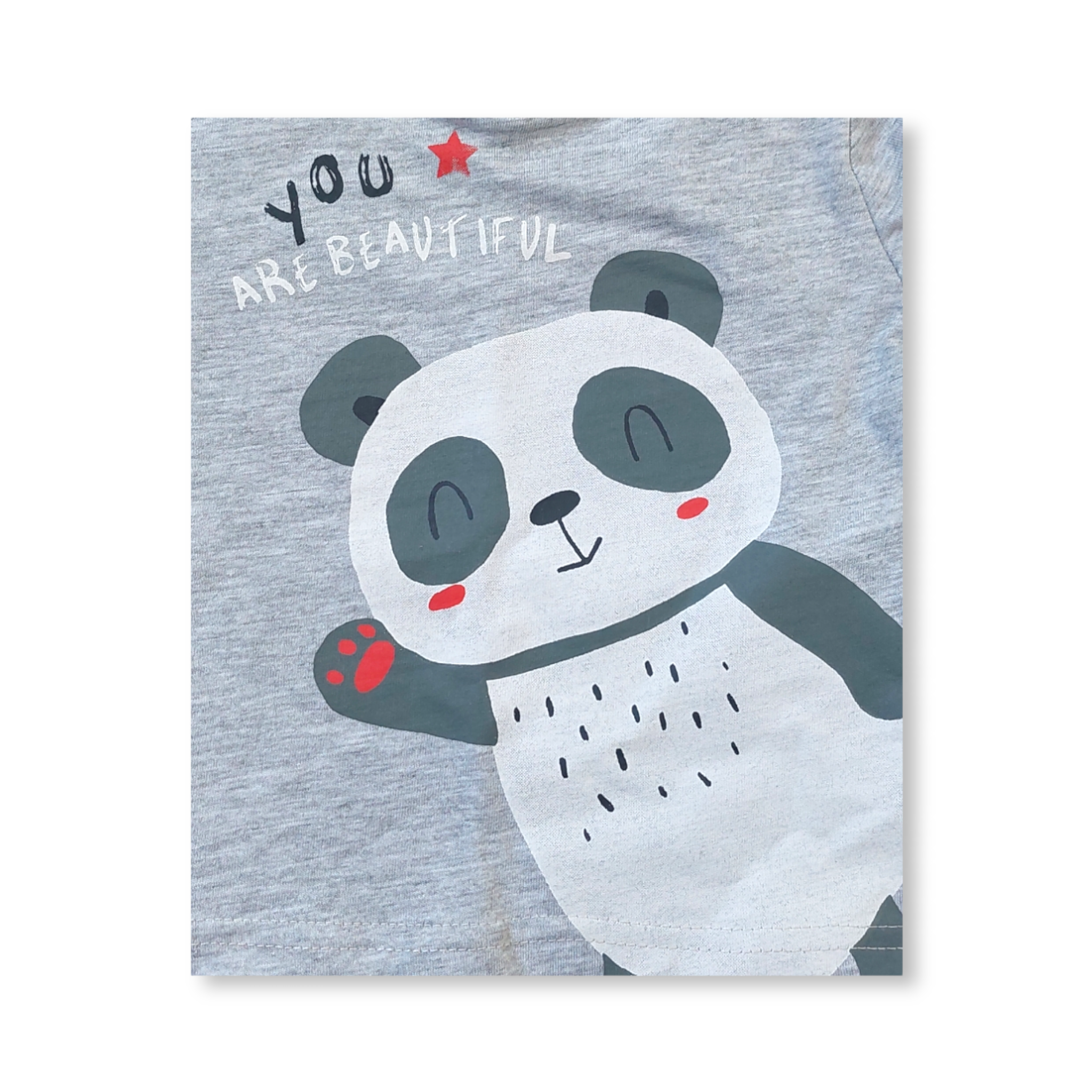 Playera gris panda “you ARE BEAUTIFUL” bebé niño Losan