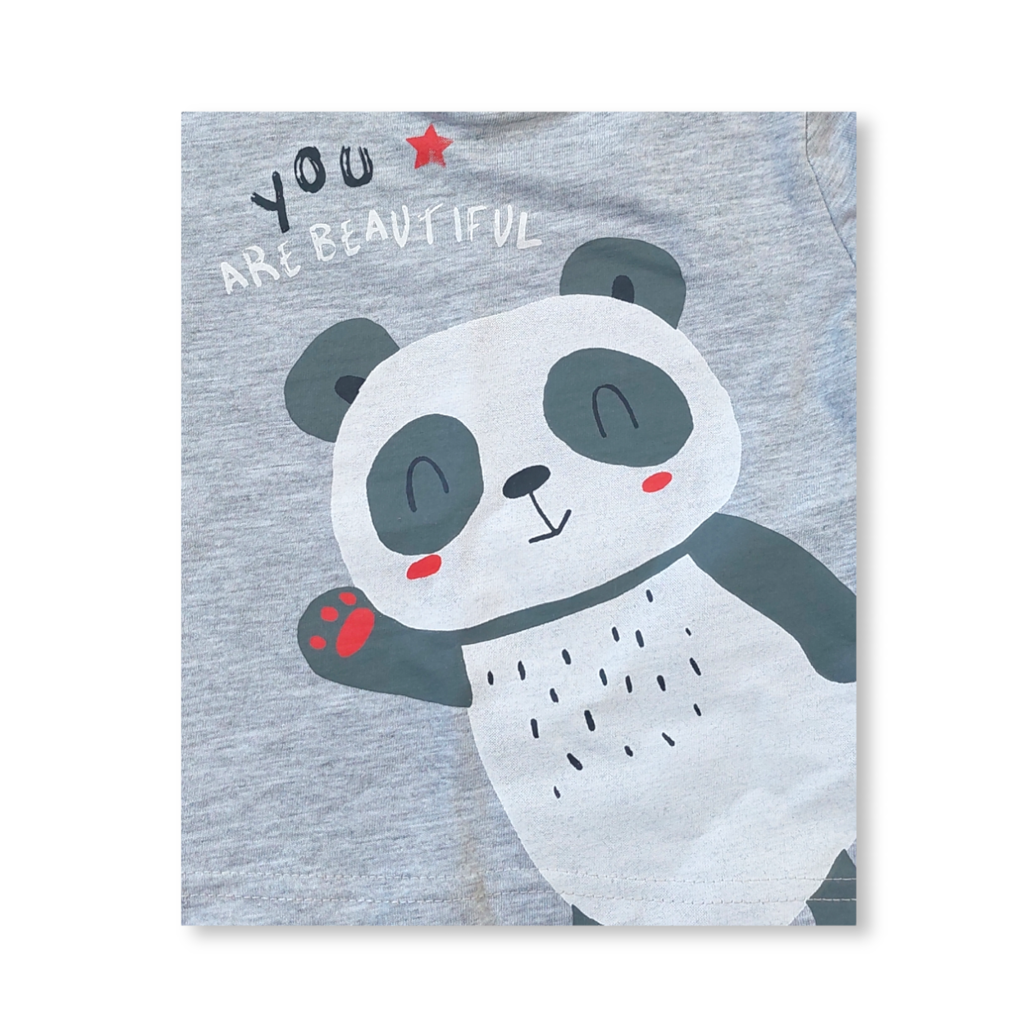 Playera Gris Panda “You Are Beautiful” Bebé Niño Losan