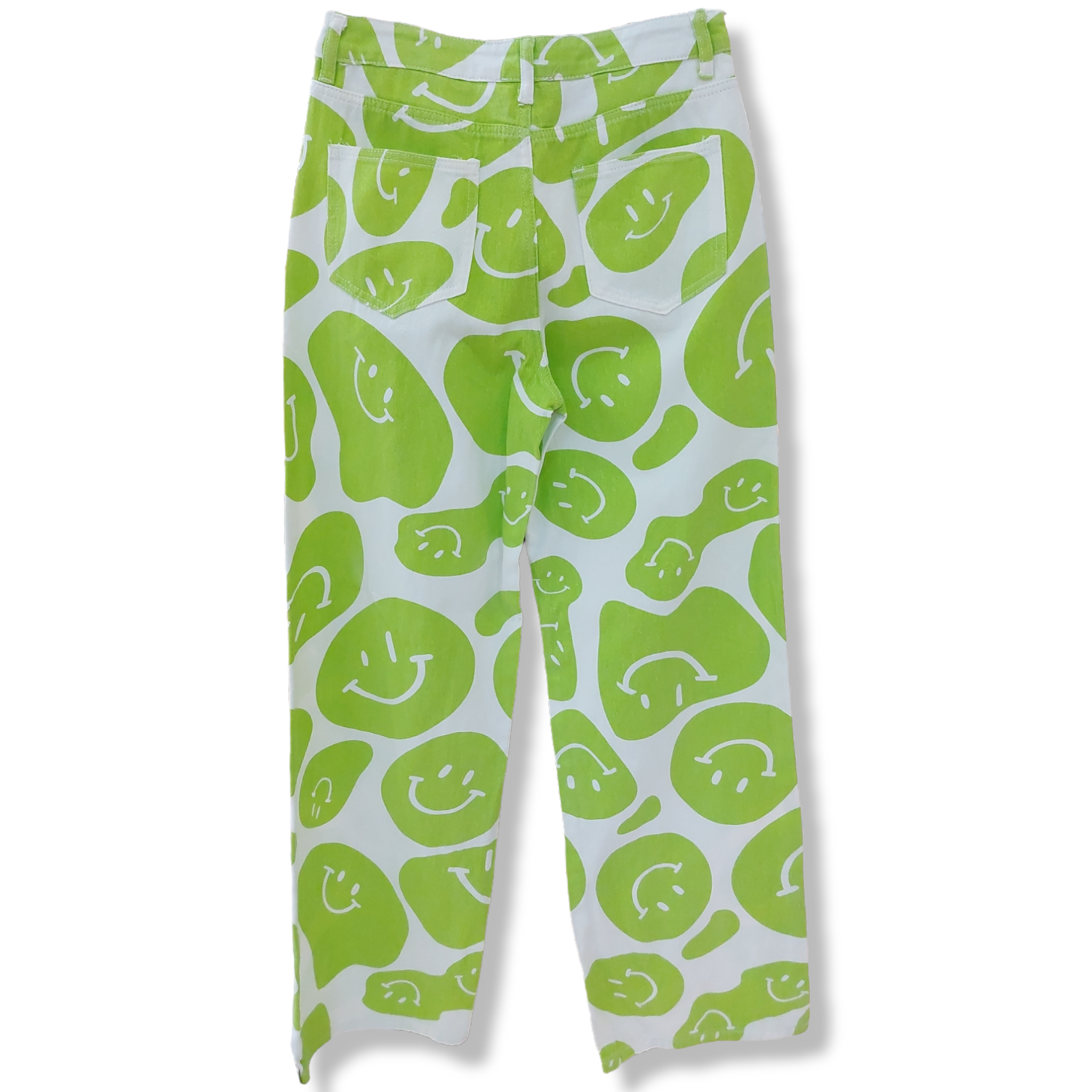 Pantalón con estampado de caritas verde Erivel