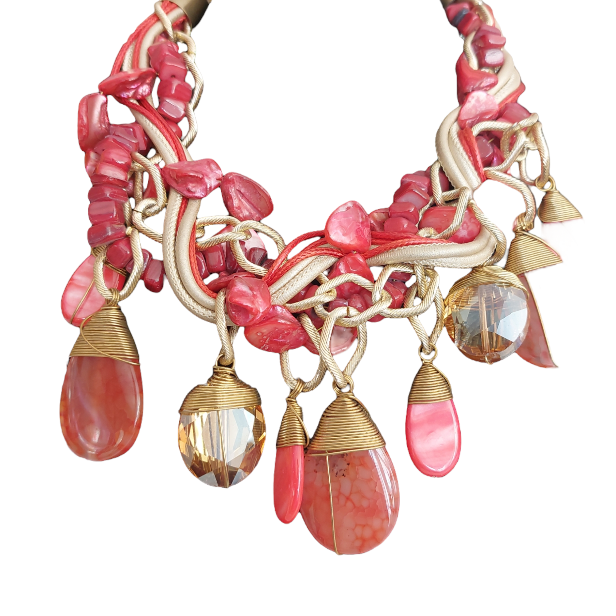 Collar de Piedra Natural rojo