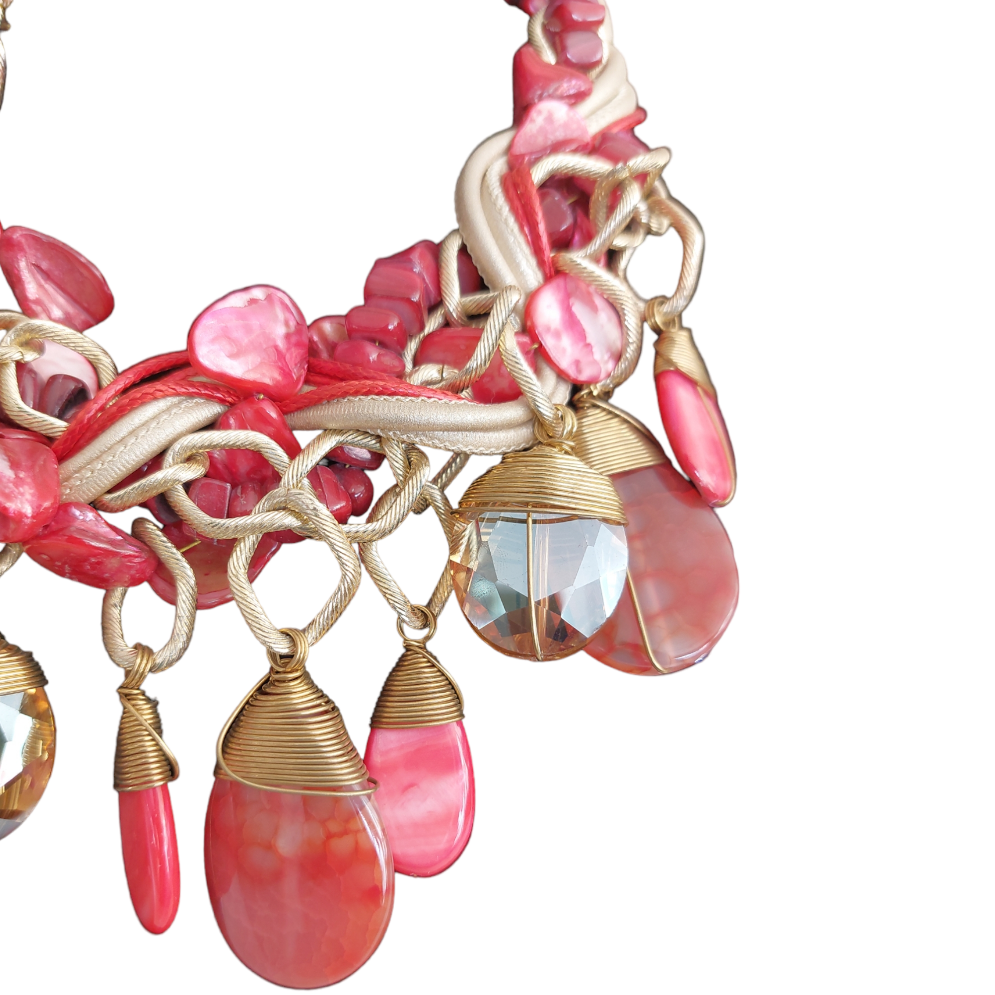Collar de Piedra Natural rojo