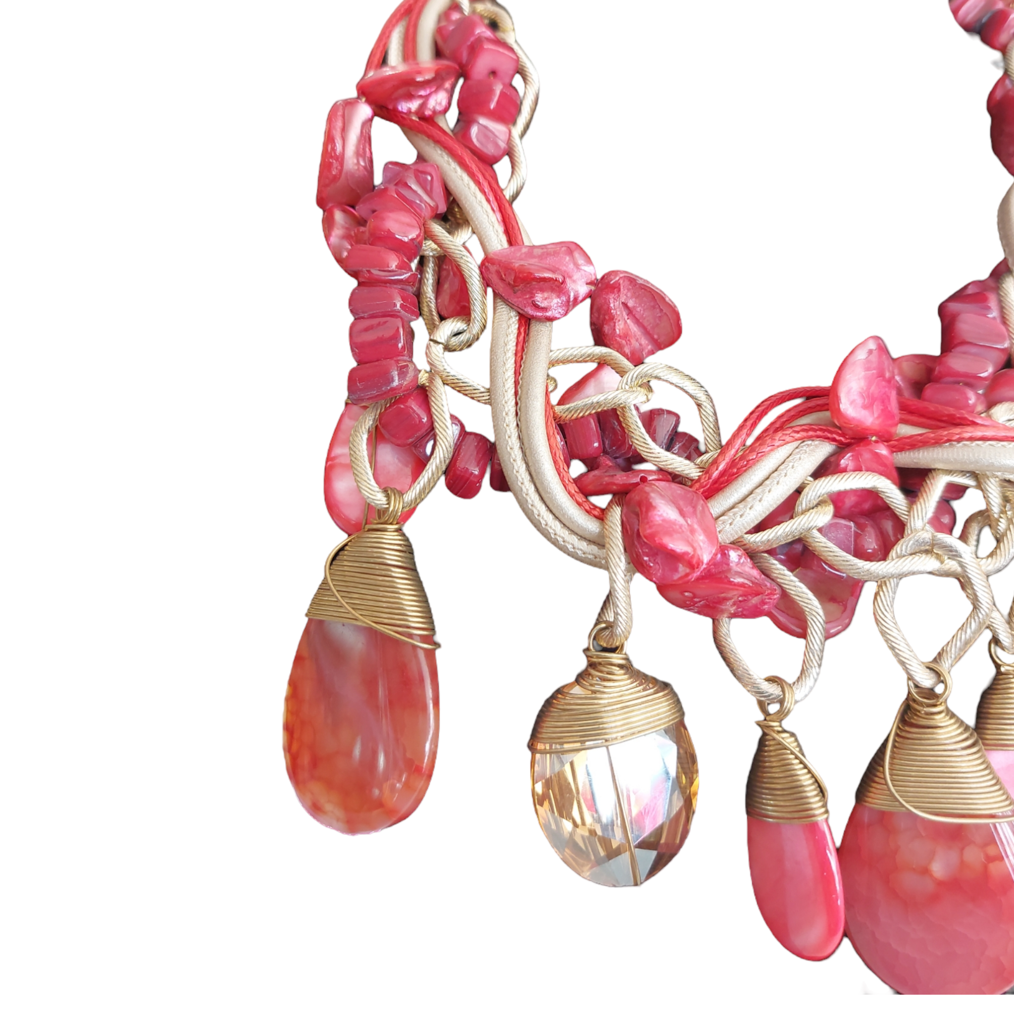 Collar de Piedra Natural rojo
