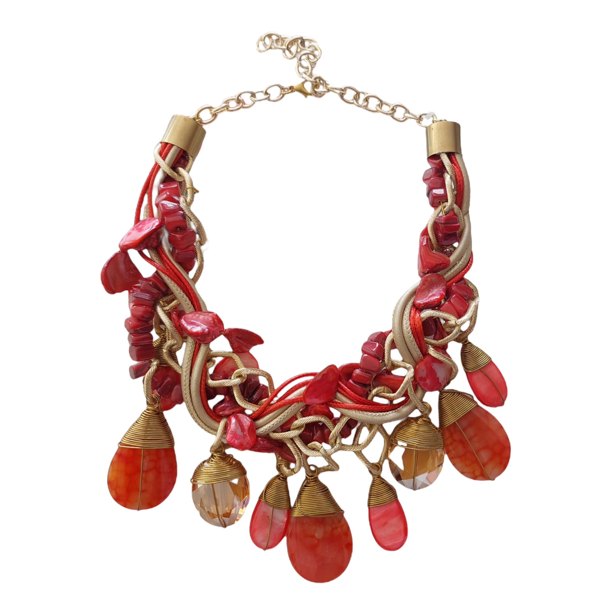 Collar de Piedra Natural rojo