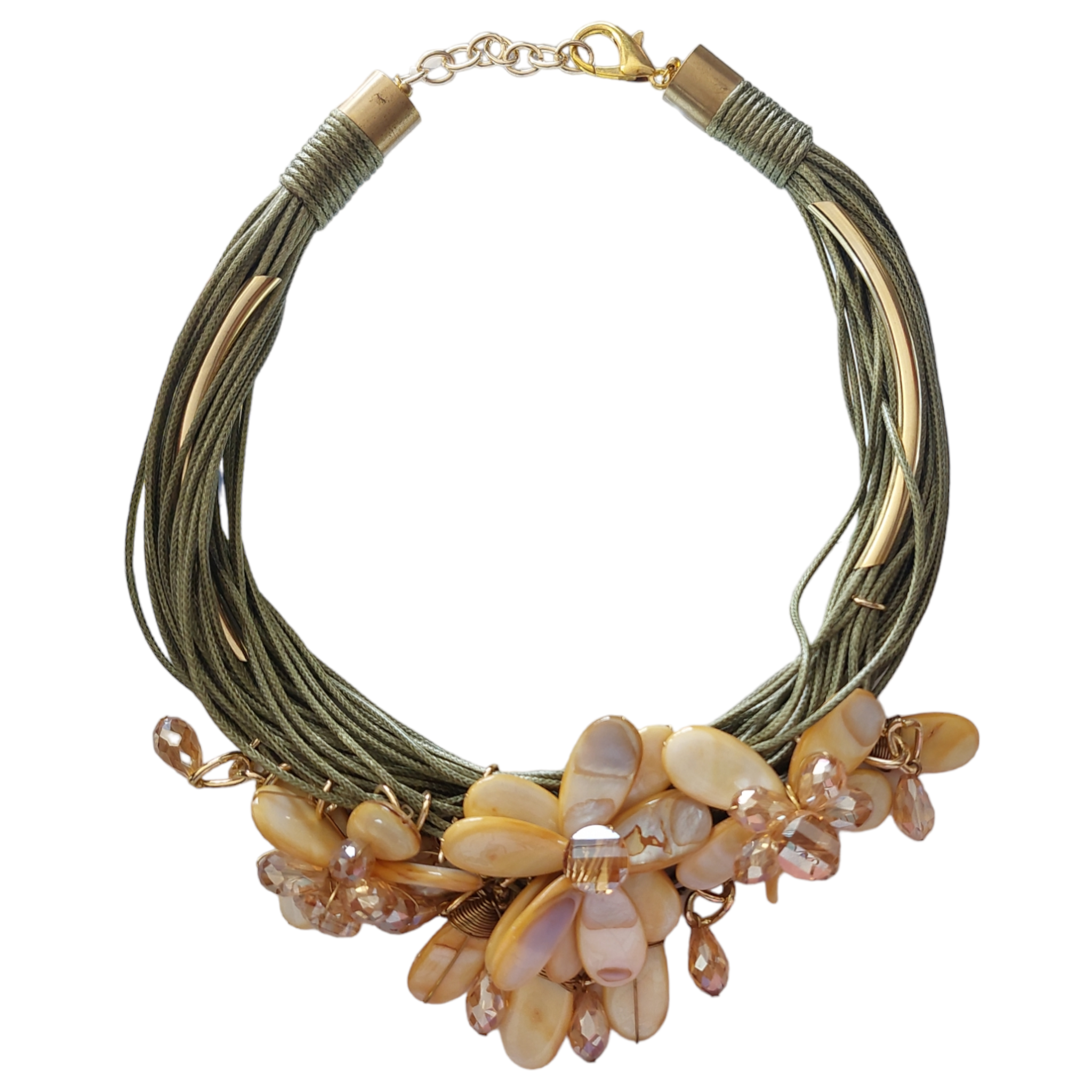 Collar de Piedra Natural verde "Flor"