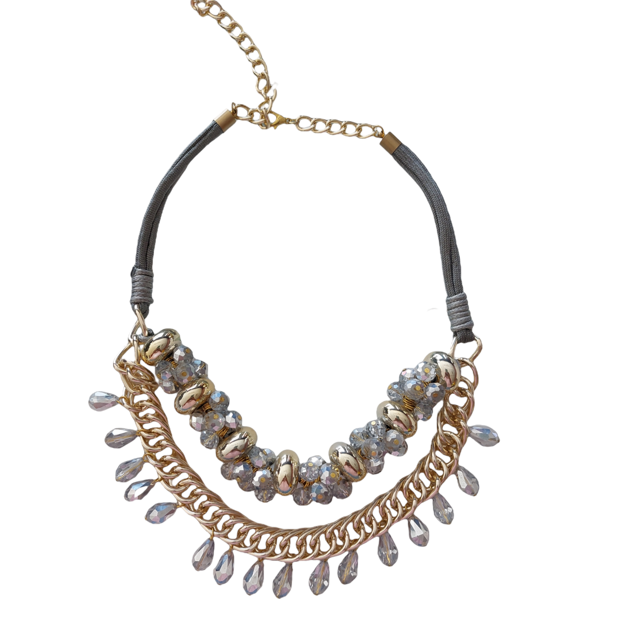 Collar con Pedreria Gris