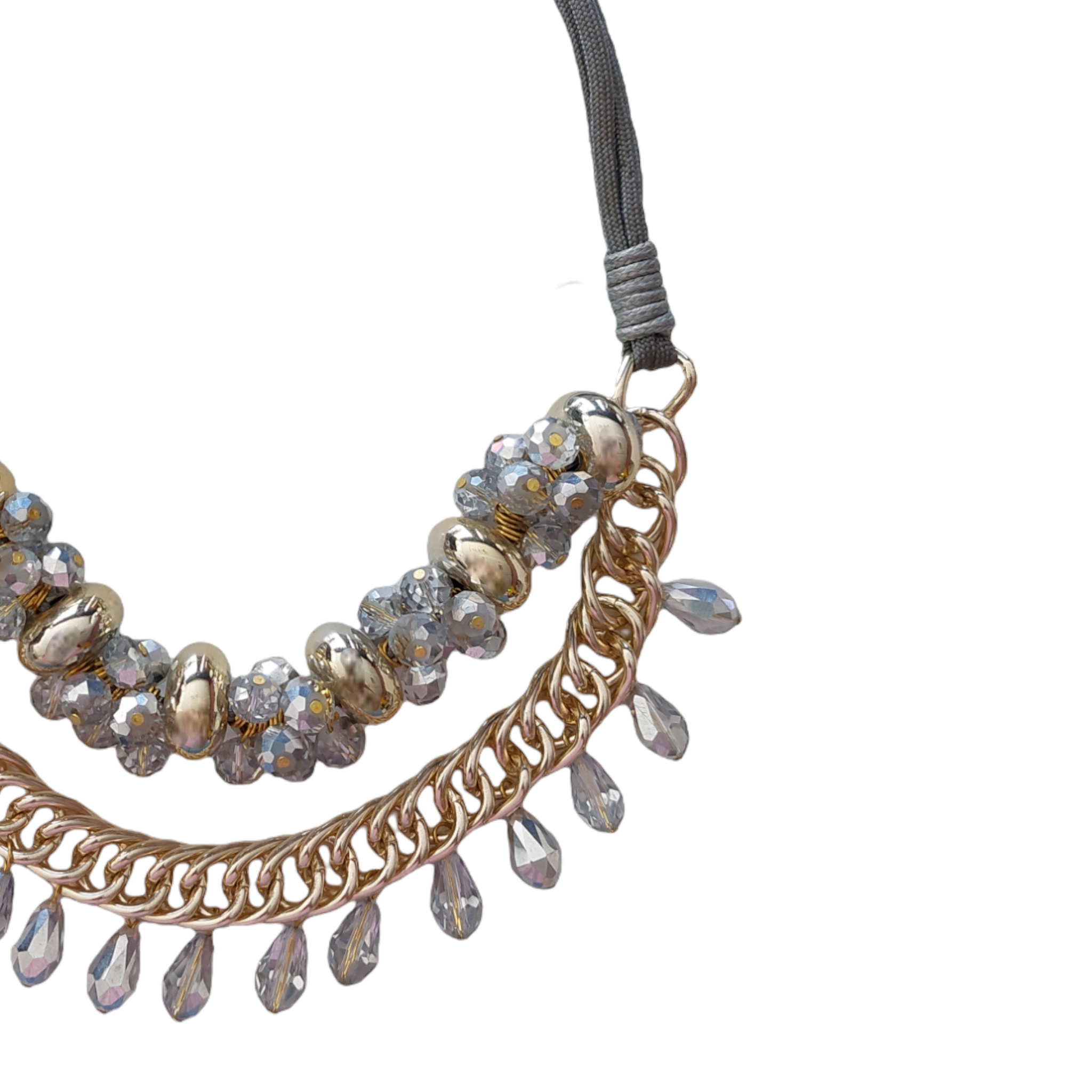 Collar con Pedreria Gris