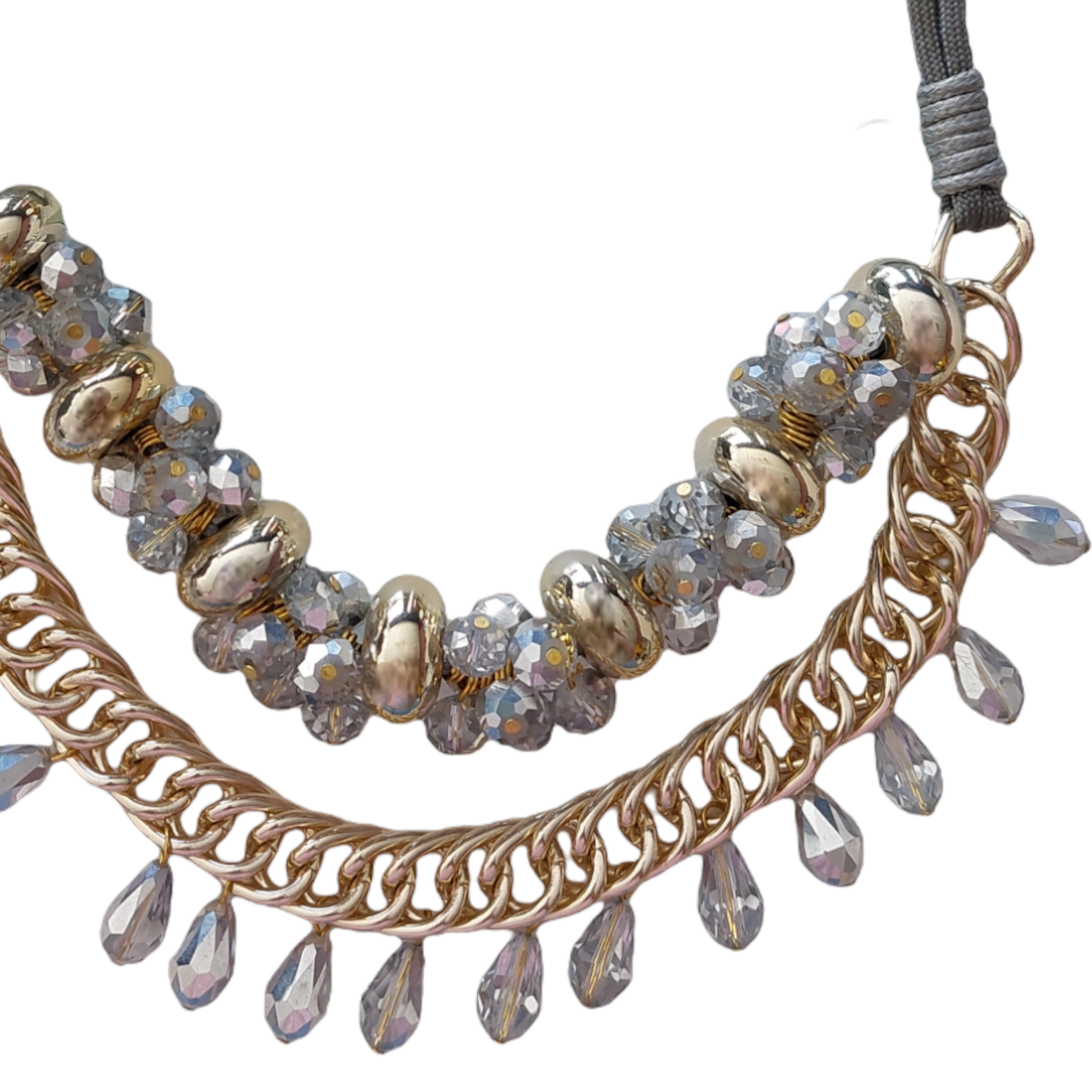 Collar con Pedreria Gris