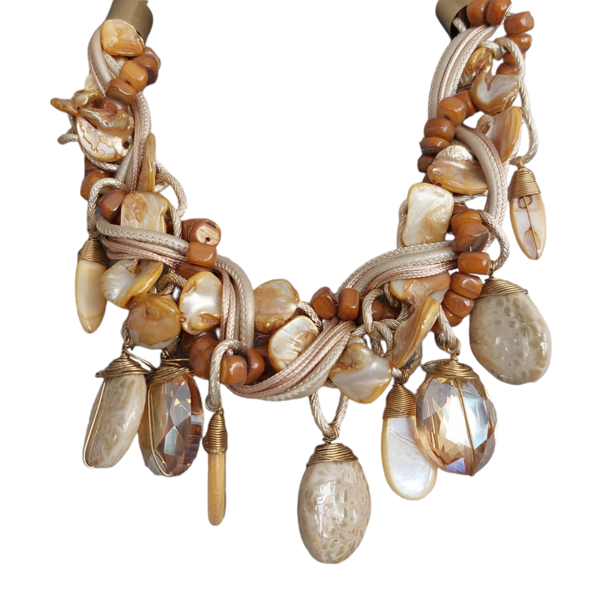 Collar Piedra Natural "Café/Beig"