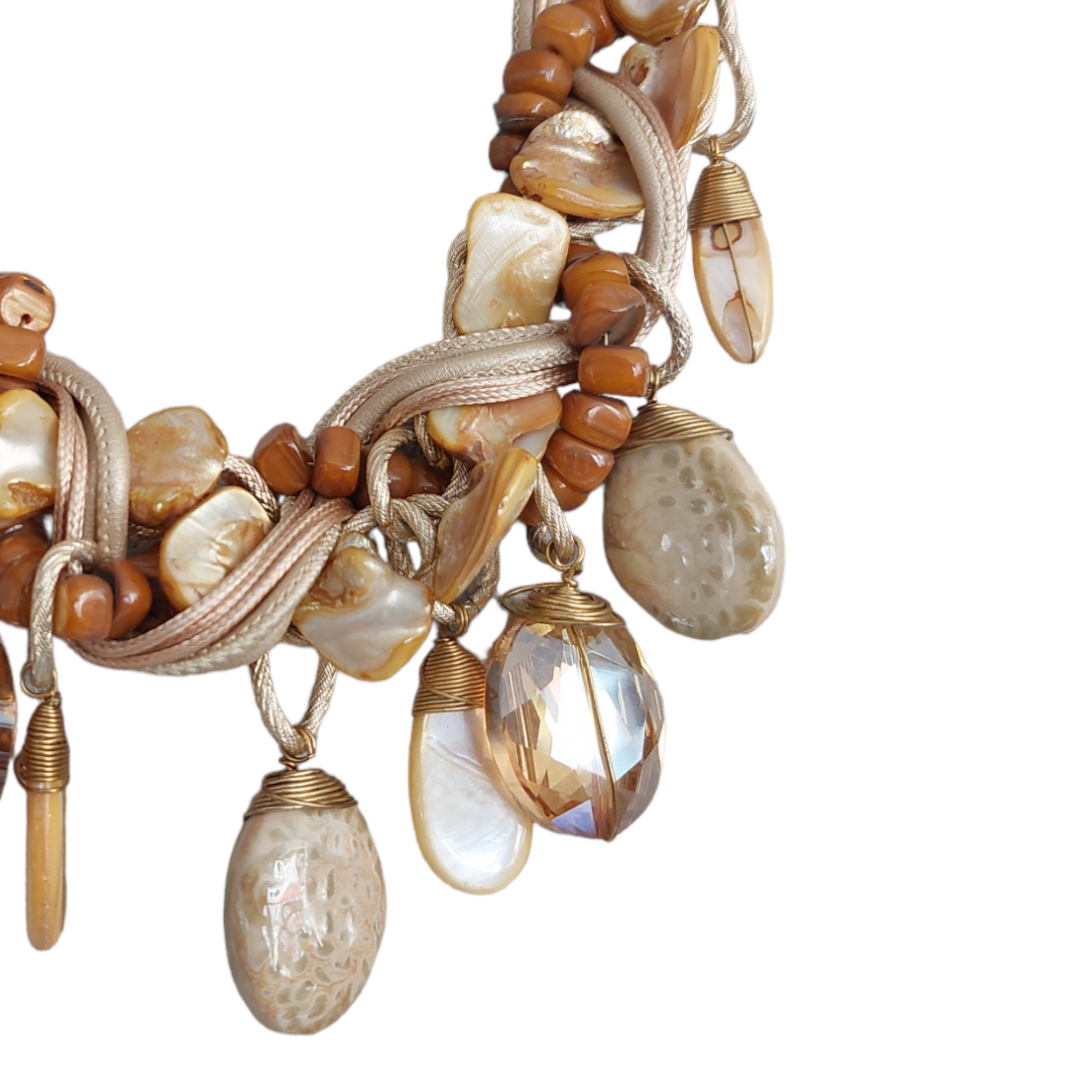 Collar Piedra Natural "Café/Beig"