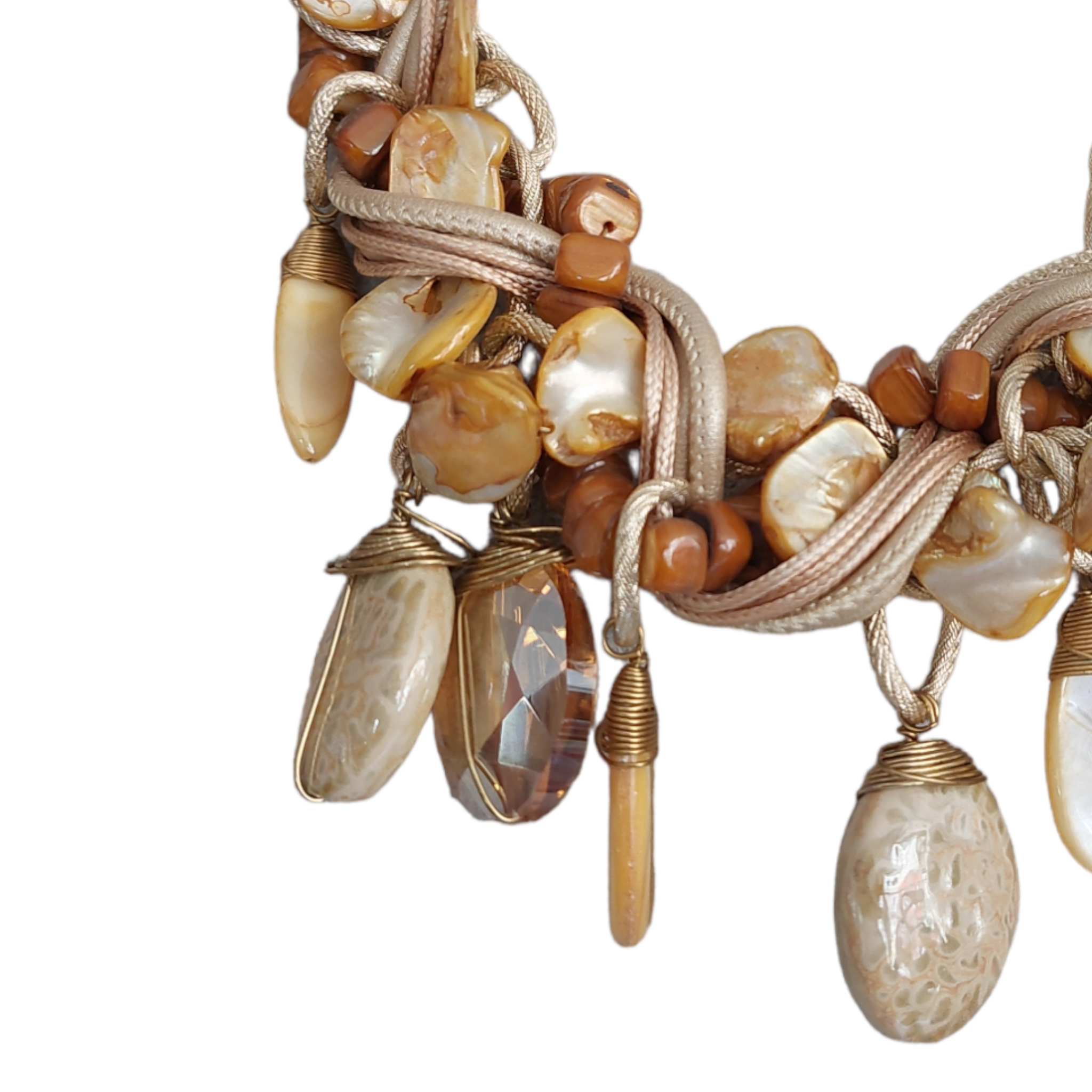 Collar Piedra Natural "Café/Beig"