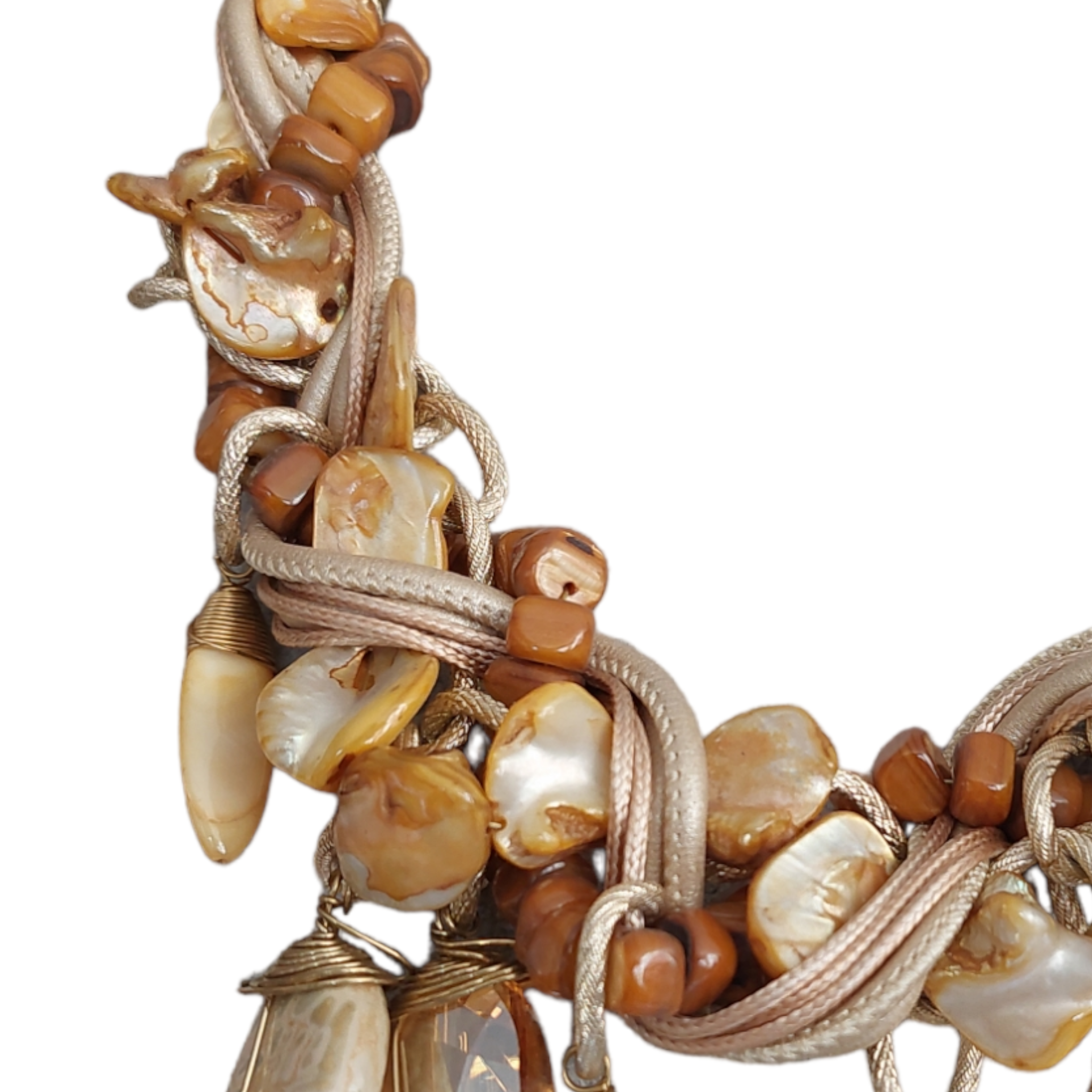 Collar Piedra Natural "Café/Beig"