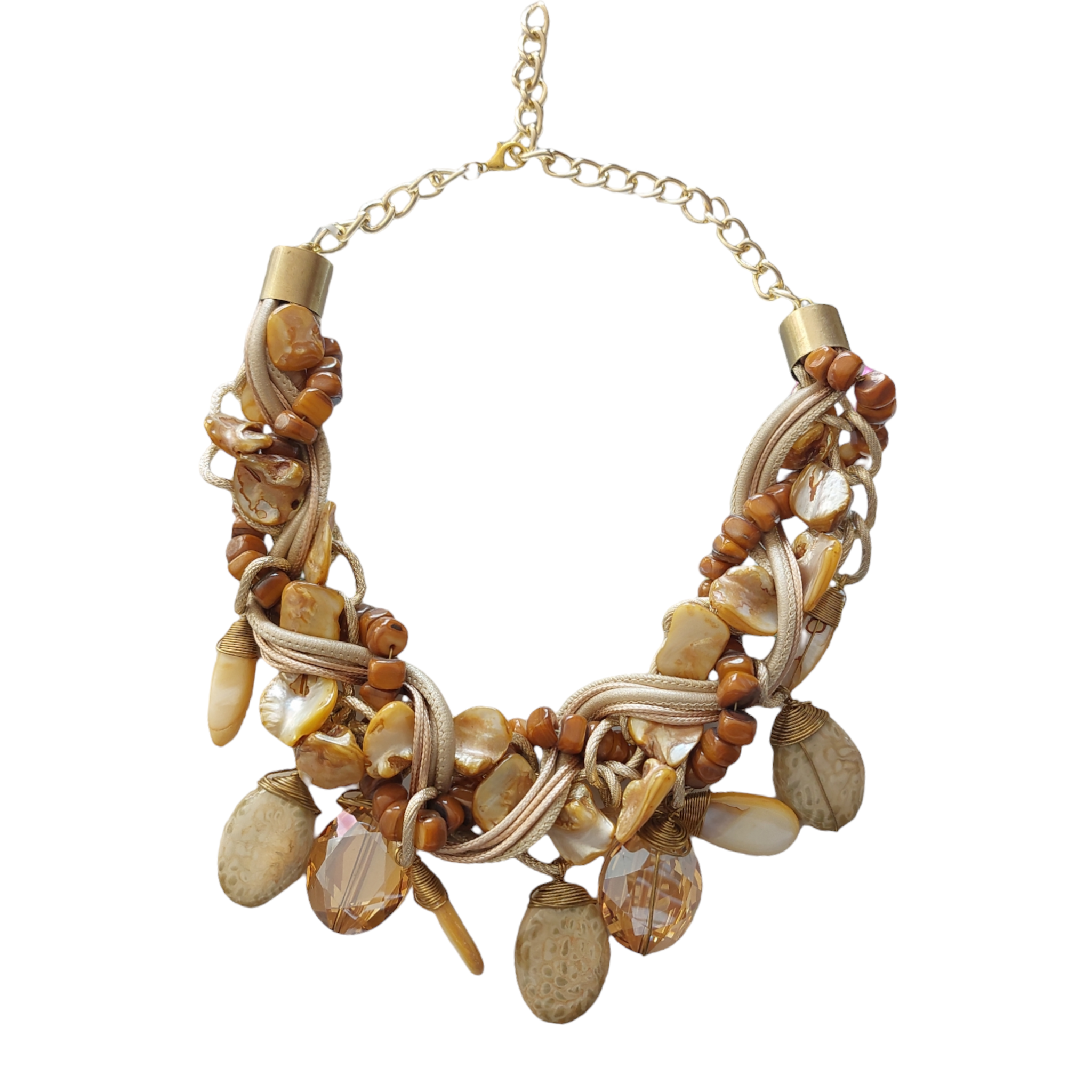 Collar Piedra Natural "Café/Beig"