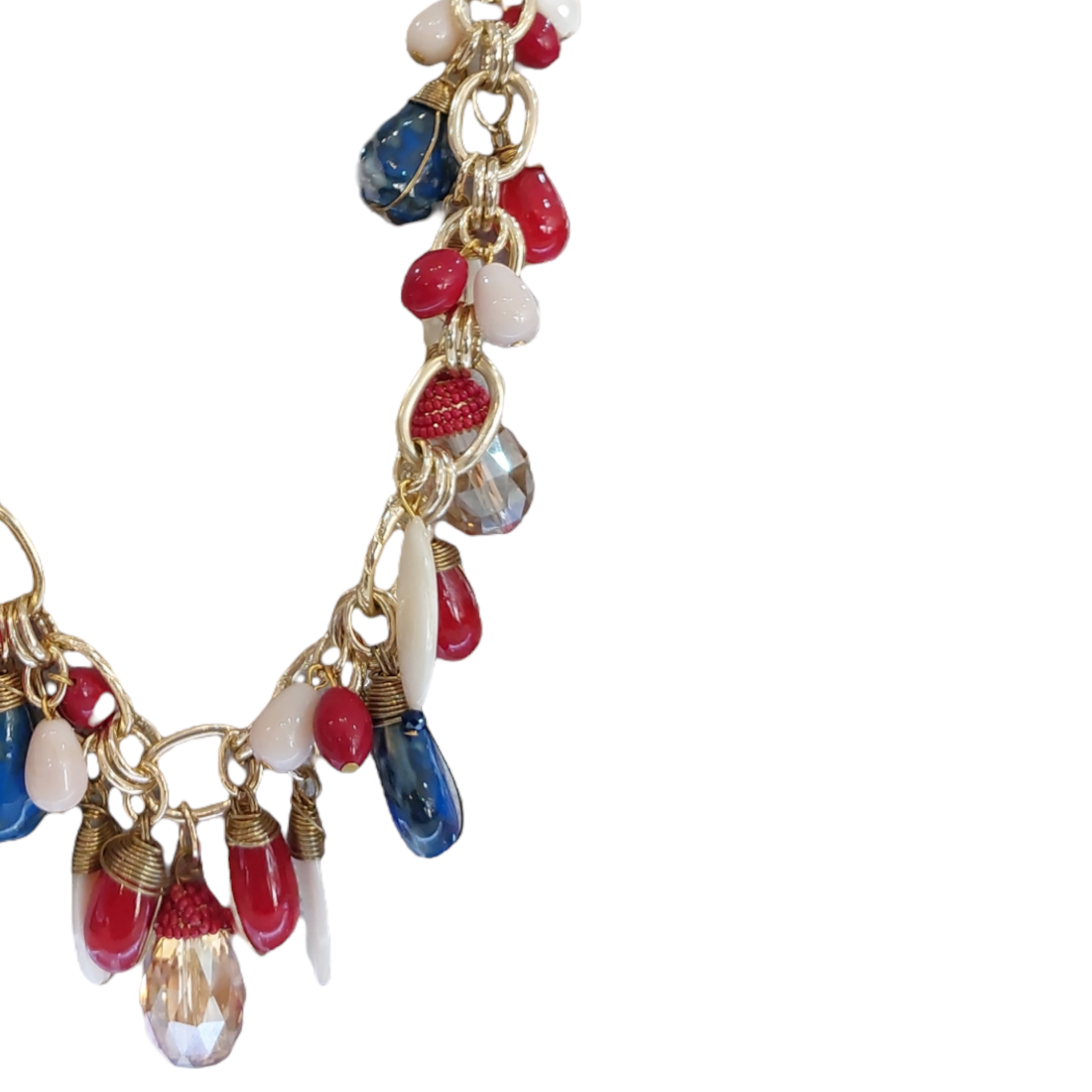 Collar Piedra Natural "Rojo/Azul"
