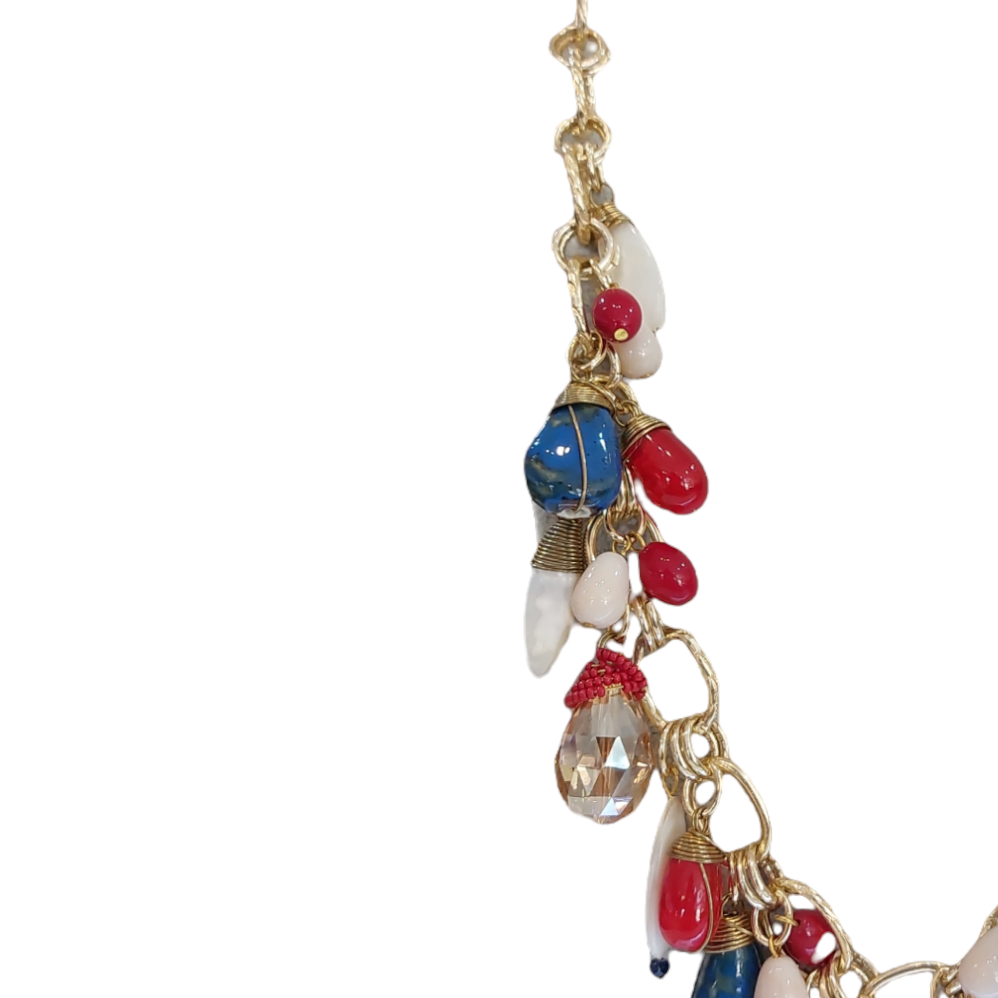 Collar Piedra Natural "Rojo/Azul"