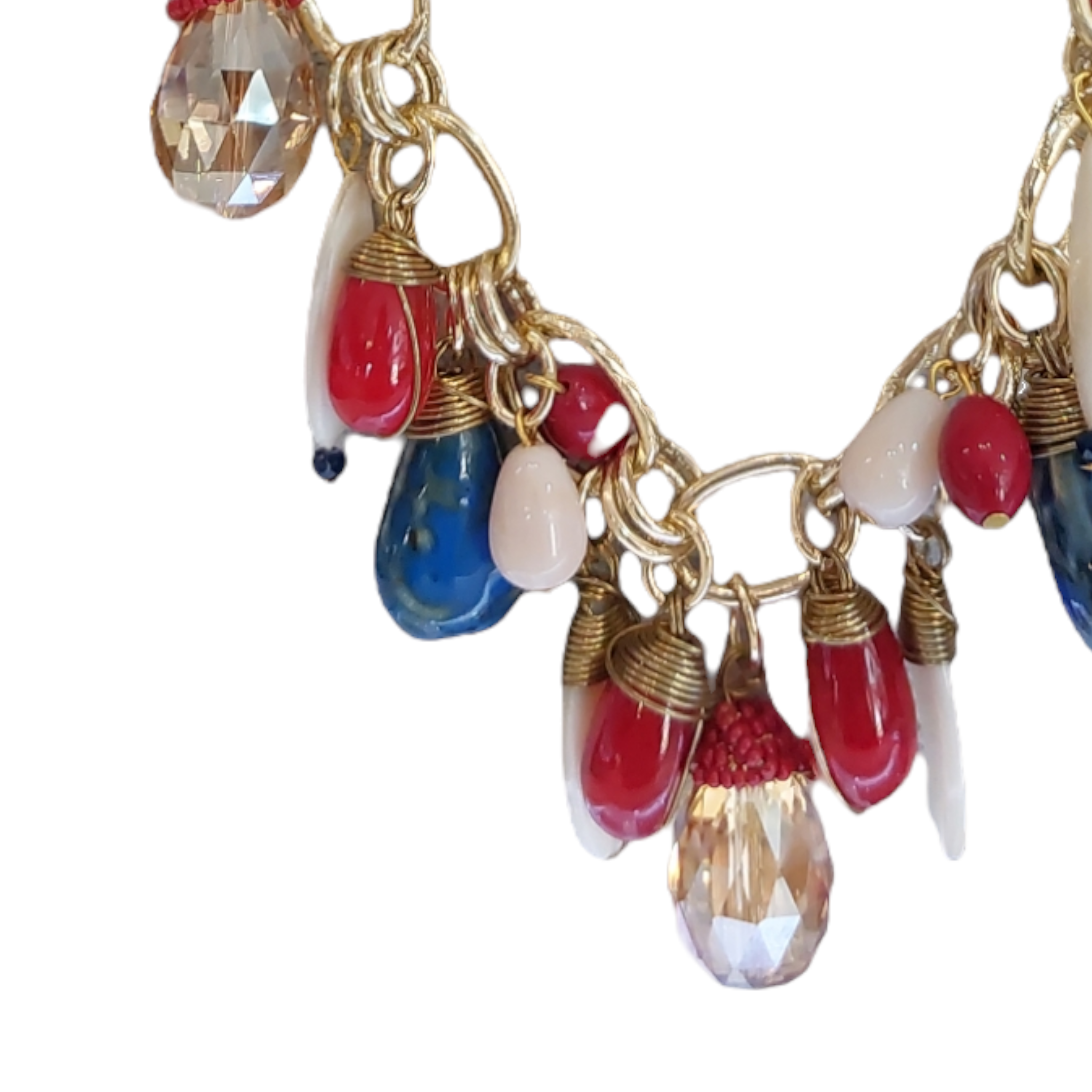 Collar Piedra Natural "Rojo/Azul"