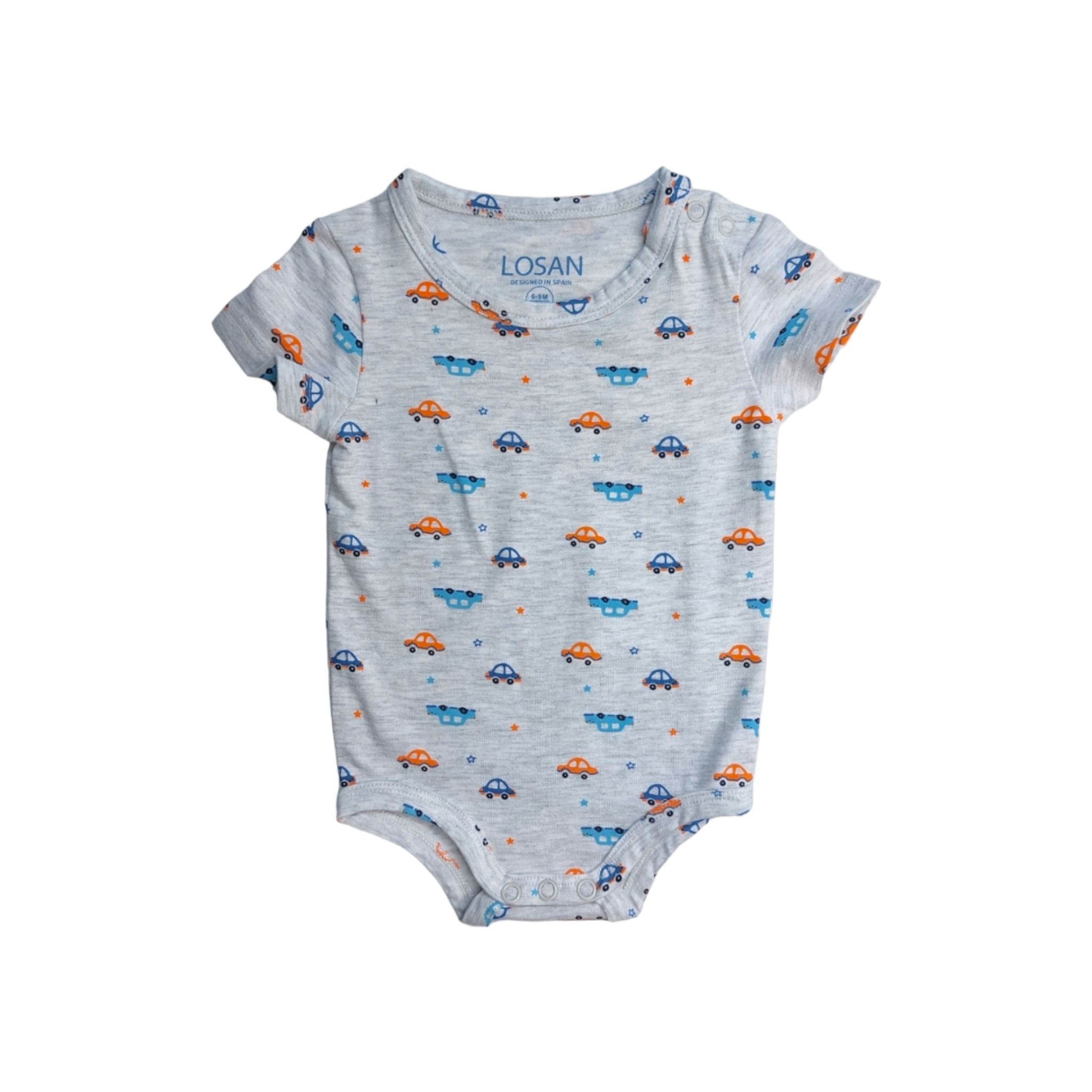 Bodys Dos Piezas Azul Para Bebé Niño Carritos Losan