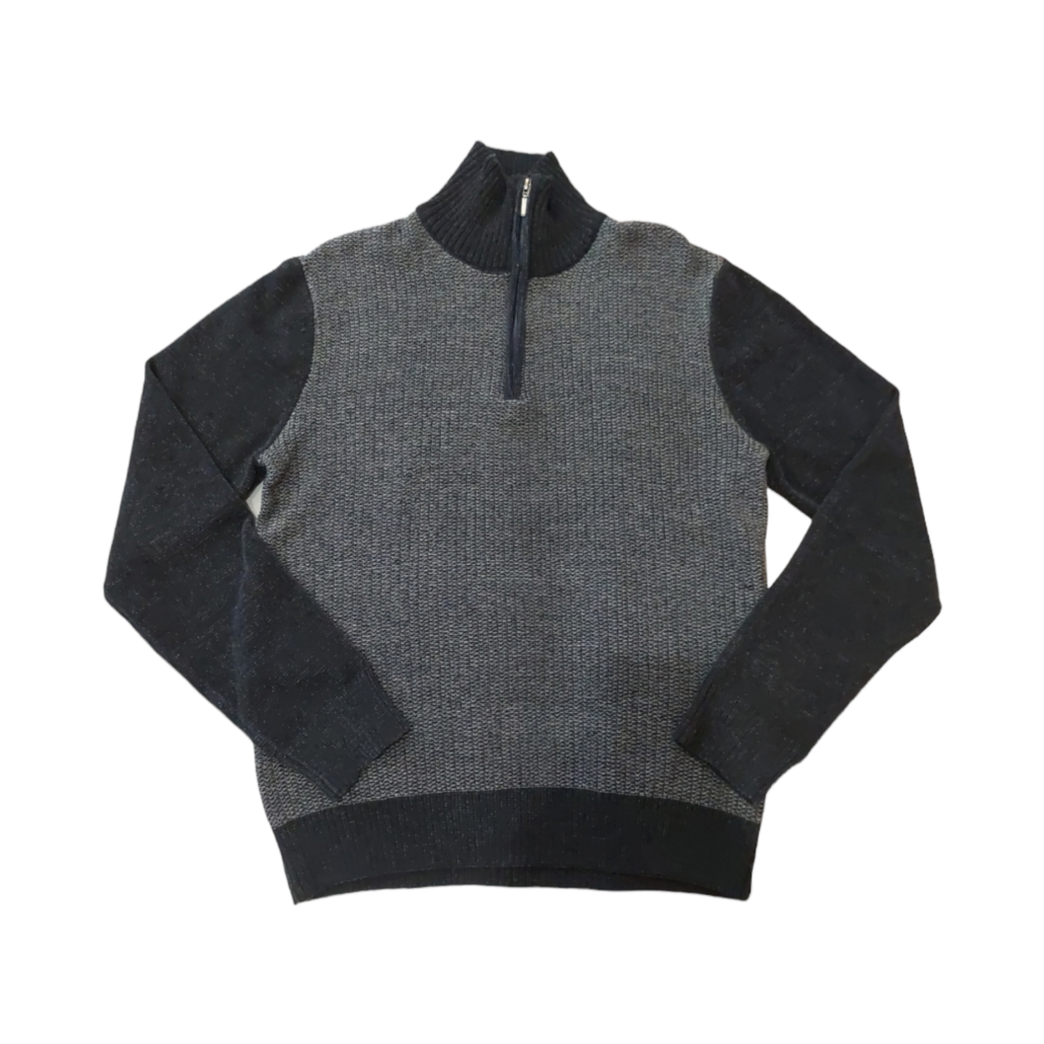 Suéter Azul De Chenilla Con Cuello Perkins Para Caballero LSN