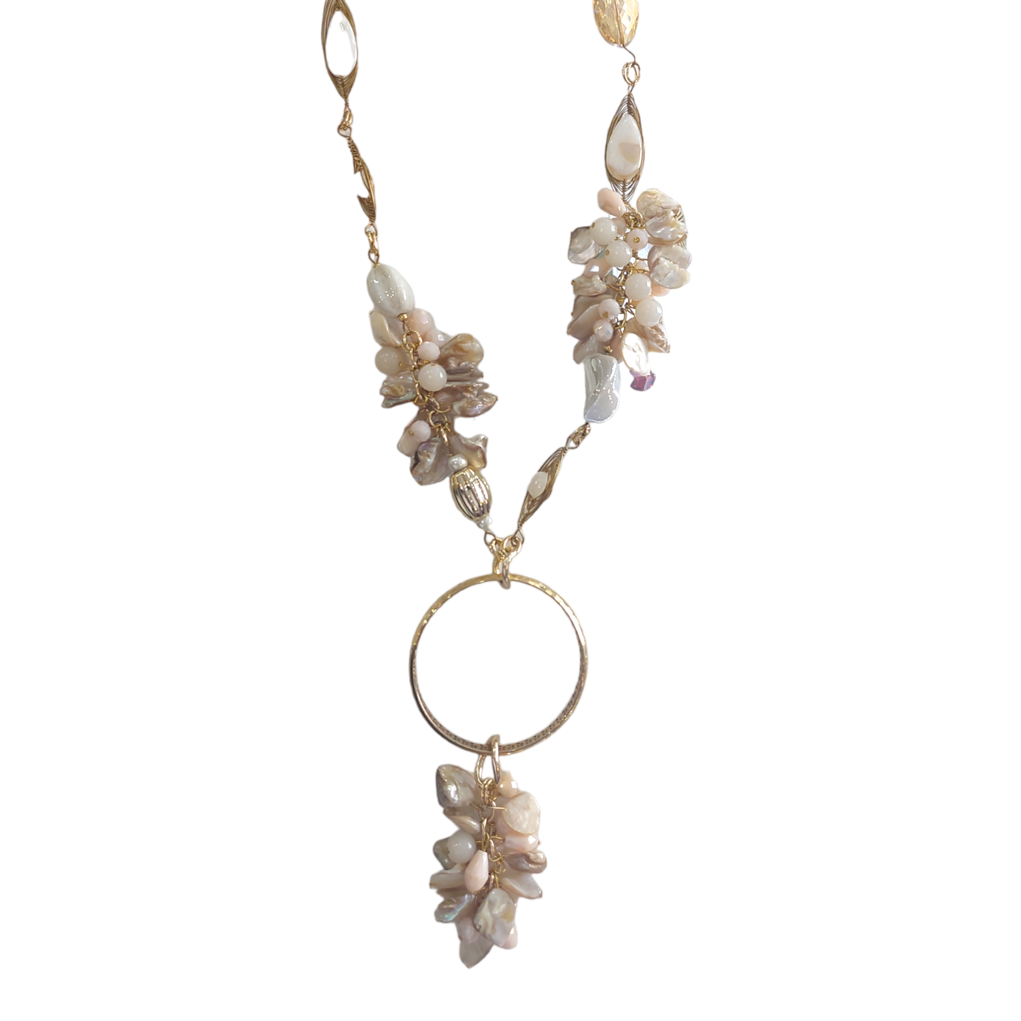 Collar largo Piedra Natural "Beige"