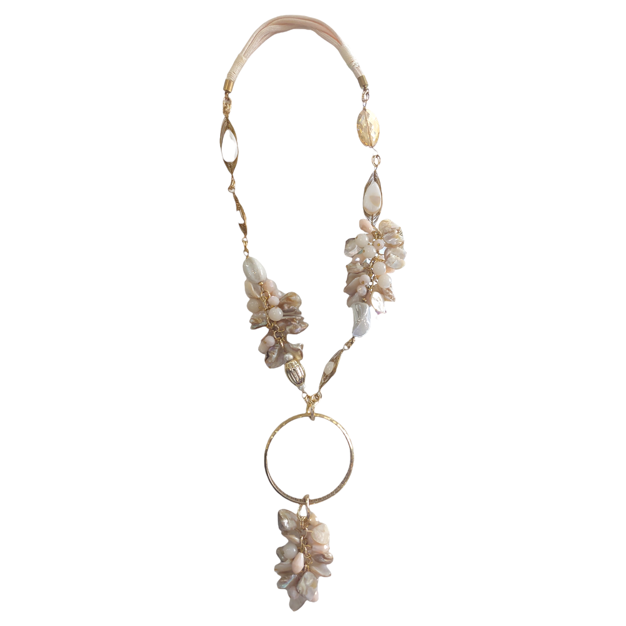 Collar largo Piedra Natural "Beige"