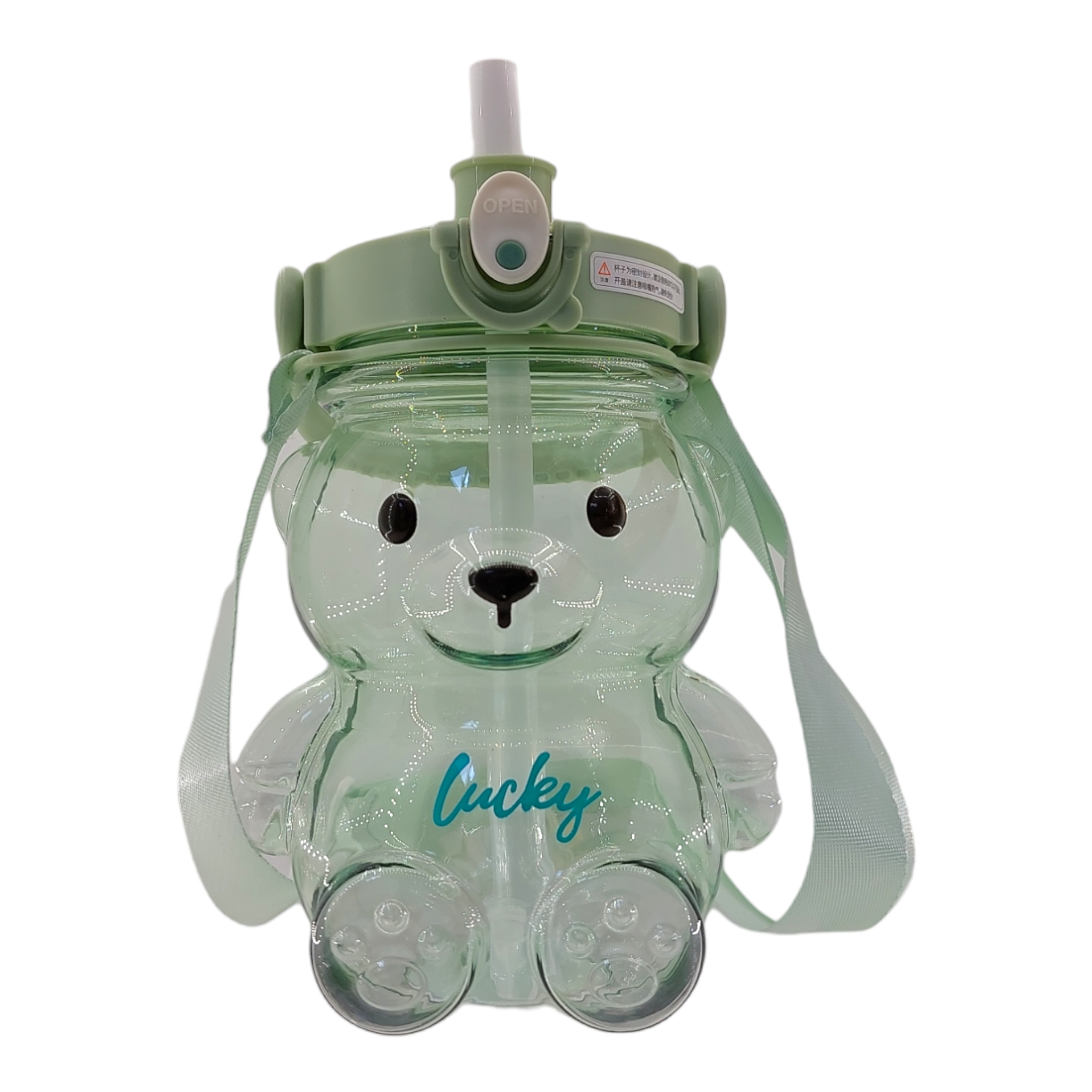 Vaso OSO Kawaii "Luckey" Verde Charms 1000ML