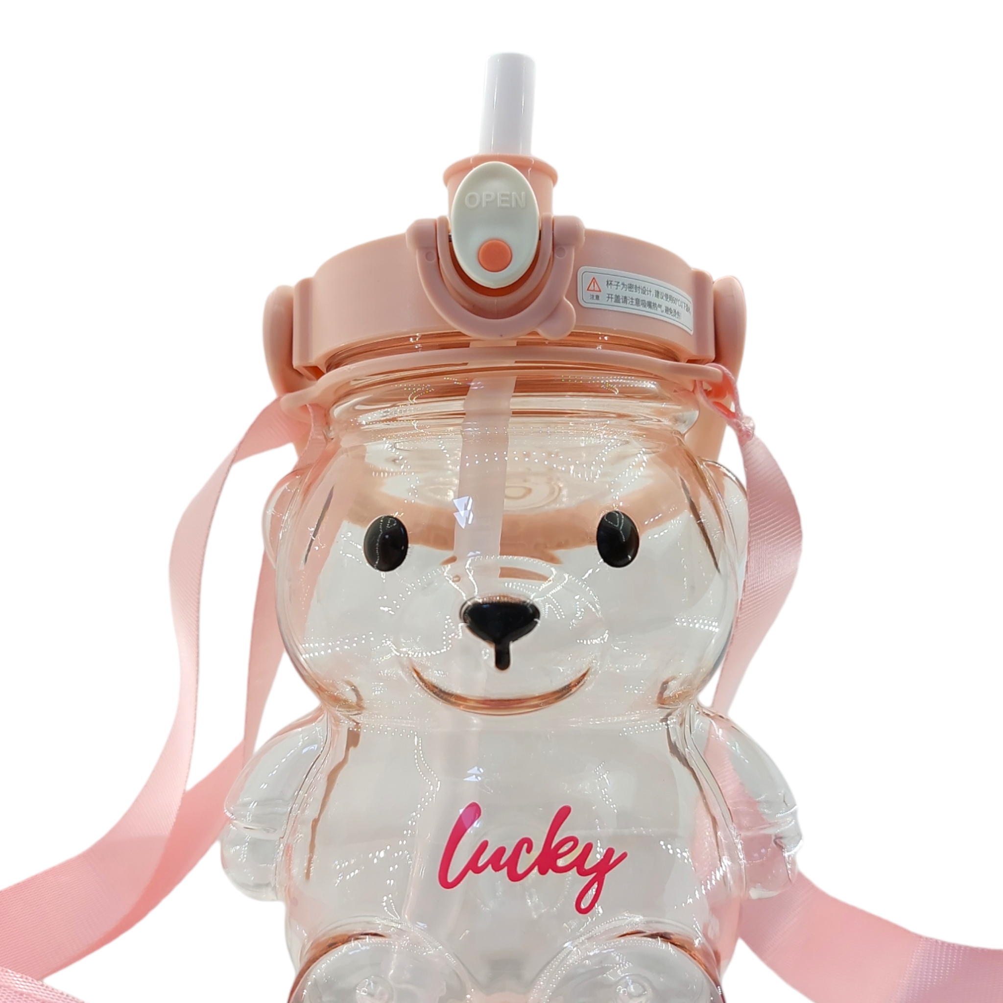 Vaso OSO Kawaii "Luckey" Rosa Charms 1000ML