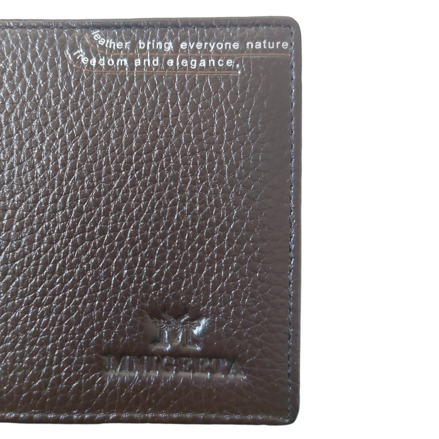 Cartera para hombre "leather bring everyonr nature freedom and elegance" Mnigeetq