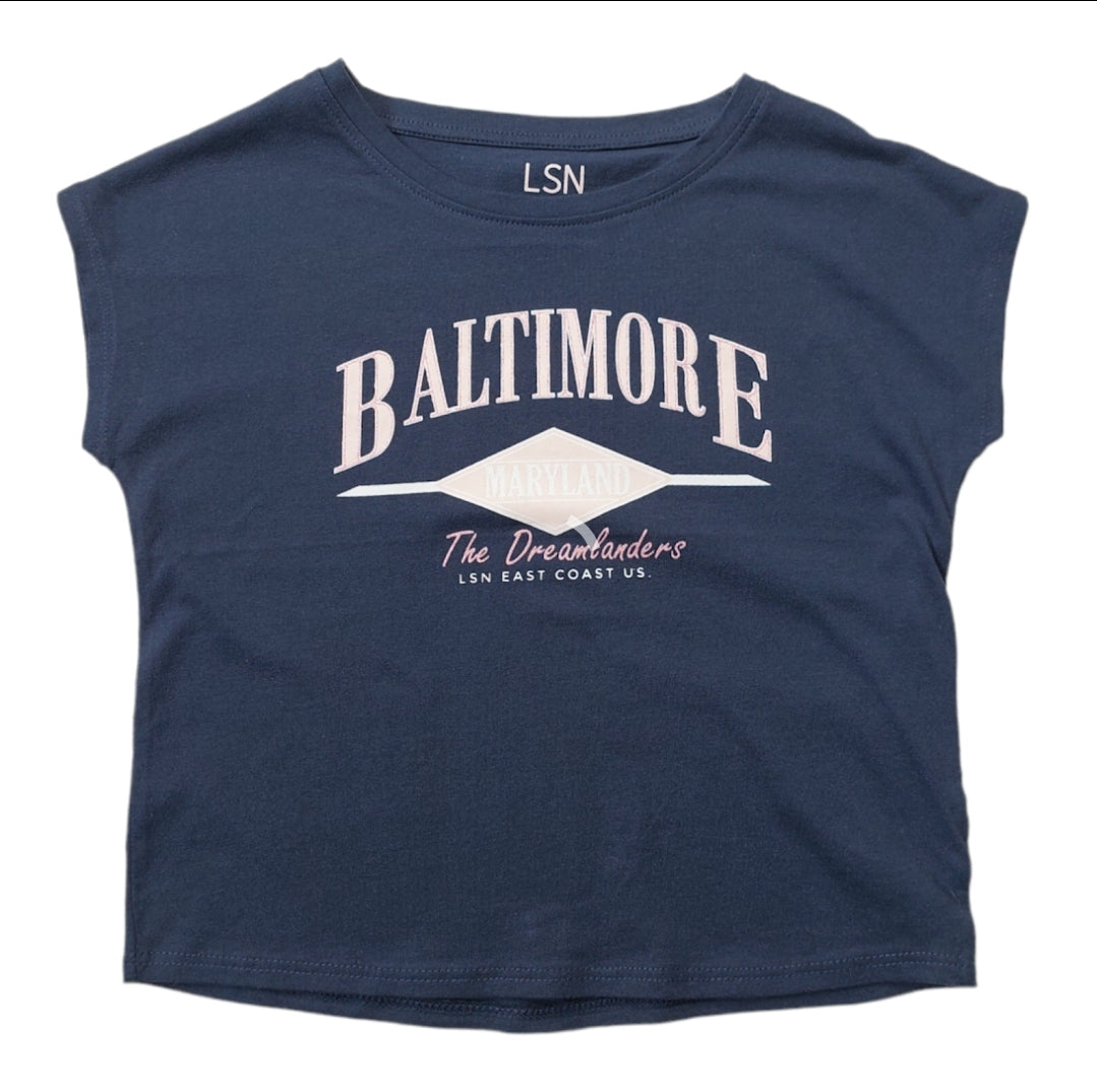 Playera Azul "Baltimore" Para Niña Losan