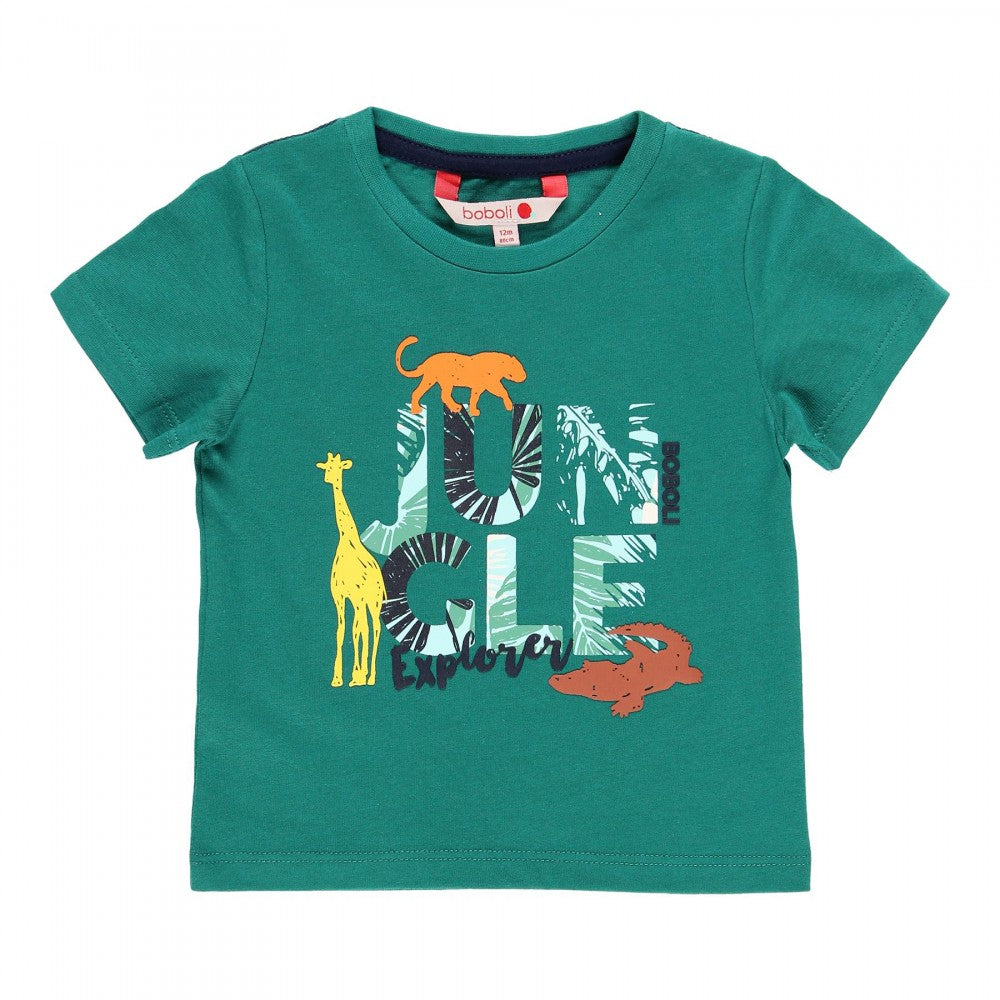 Playera verde para bebe y niño "JUNGLE Explorer" BOBOLI