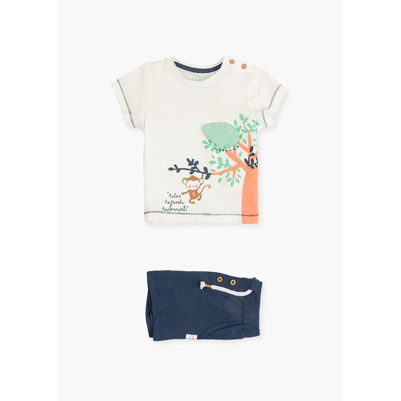 Conjunto de camiseta manga corta y bermuda para bebé niño  Losan