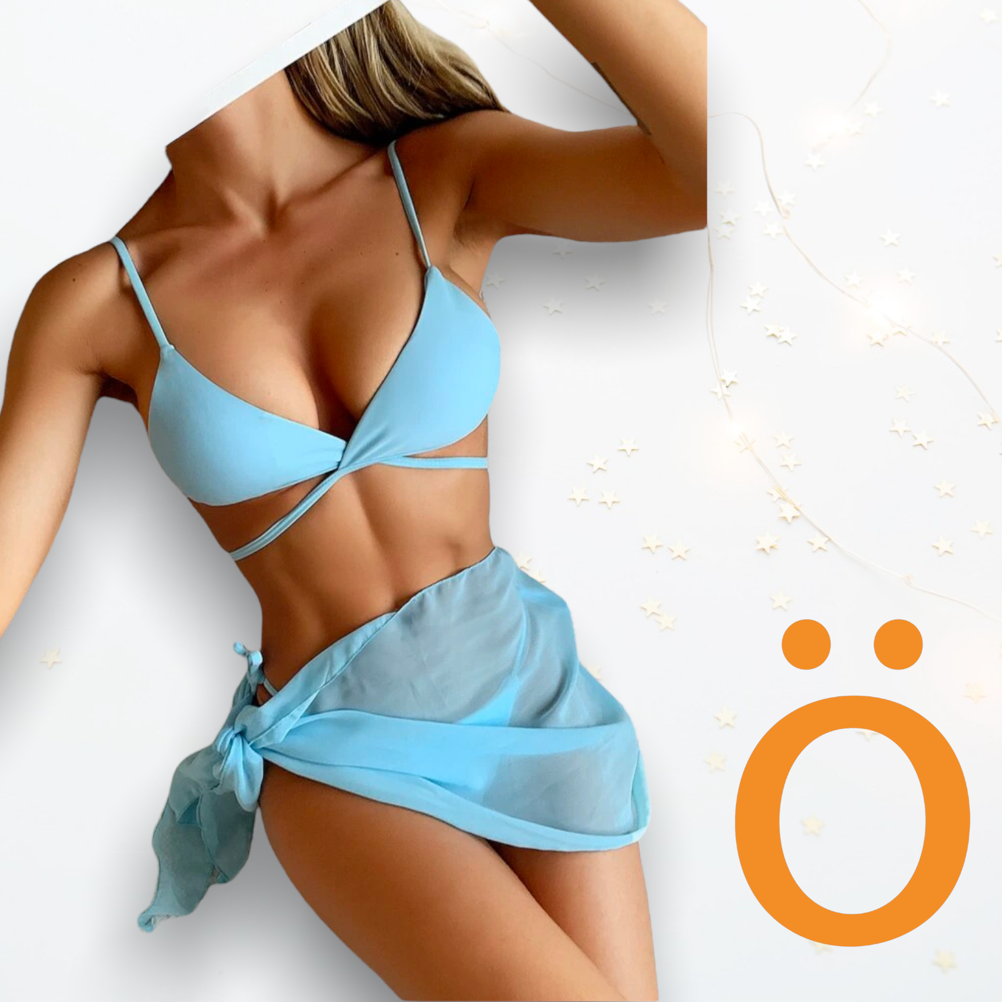 Bikini Pareo Azul cielo