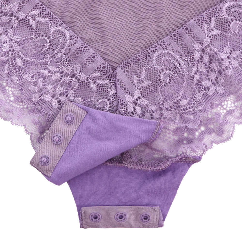 Body para mujer con encaje y mesh con trasparencia CARNIVAL.
