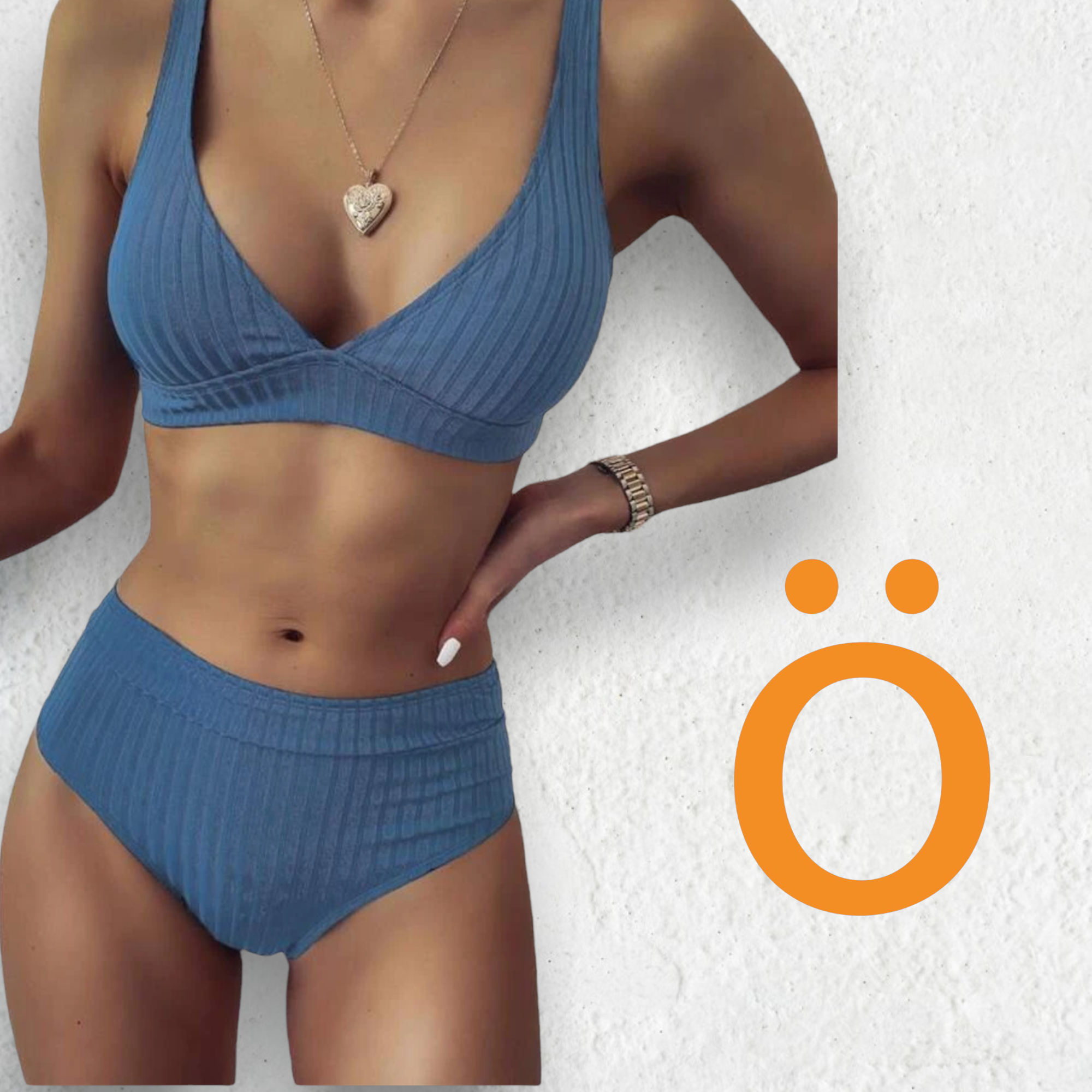 Bikini azul acero