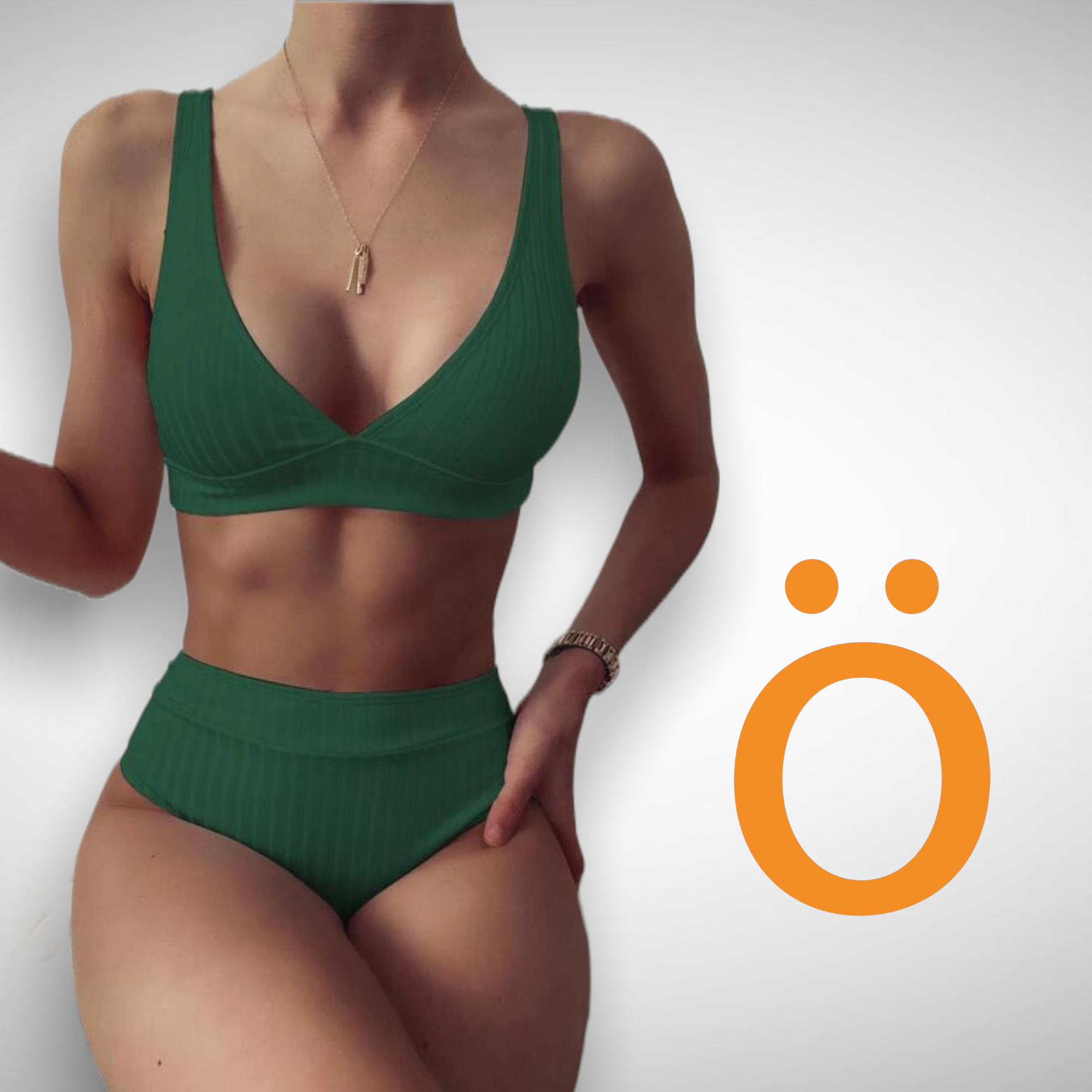 Bikini verde rayas