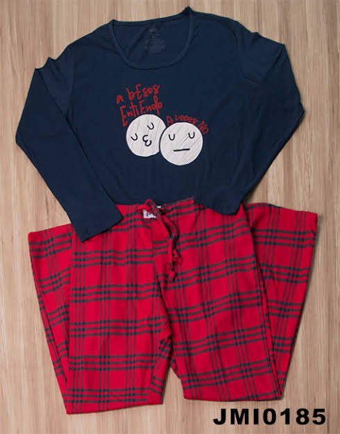 Pijama para dama manga larga “a besos Entiendo Aveces No” TWINS