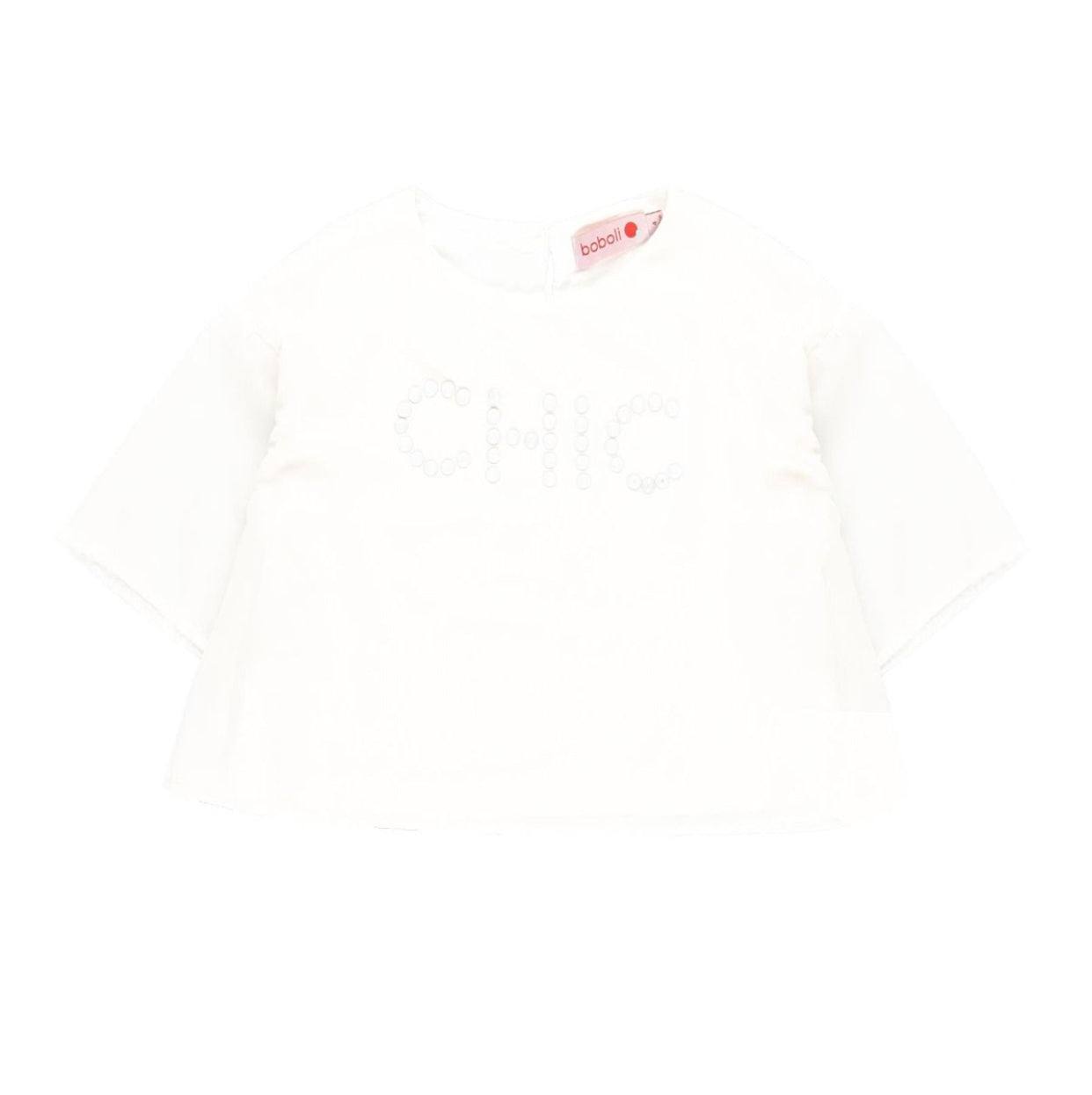 Blusa manga olán blanca “CHIC” niña BOBOLI