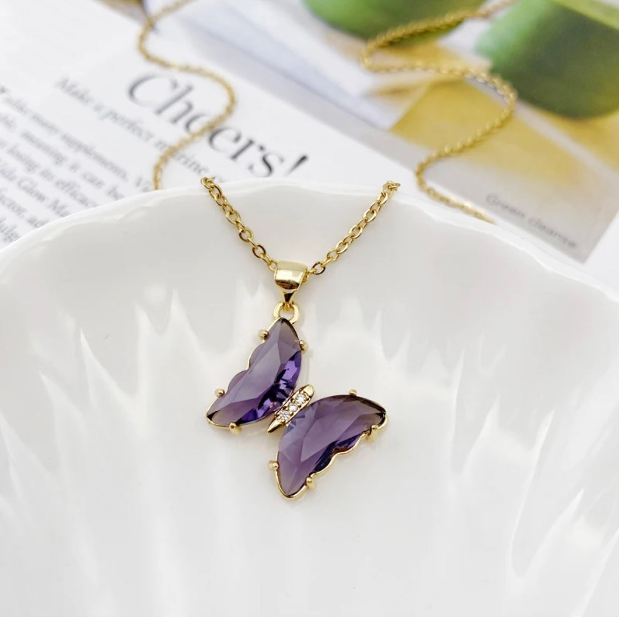 Dije Mariposa dije y cadena