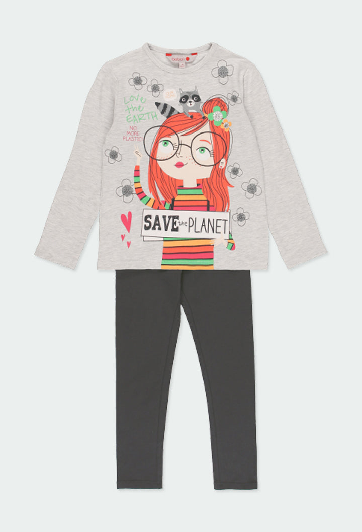 Conjunto 2 pieza de camiseta y leggings niña BOBOLI