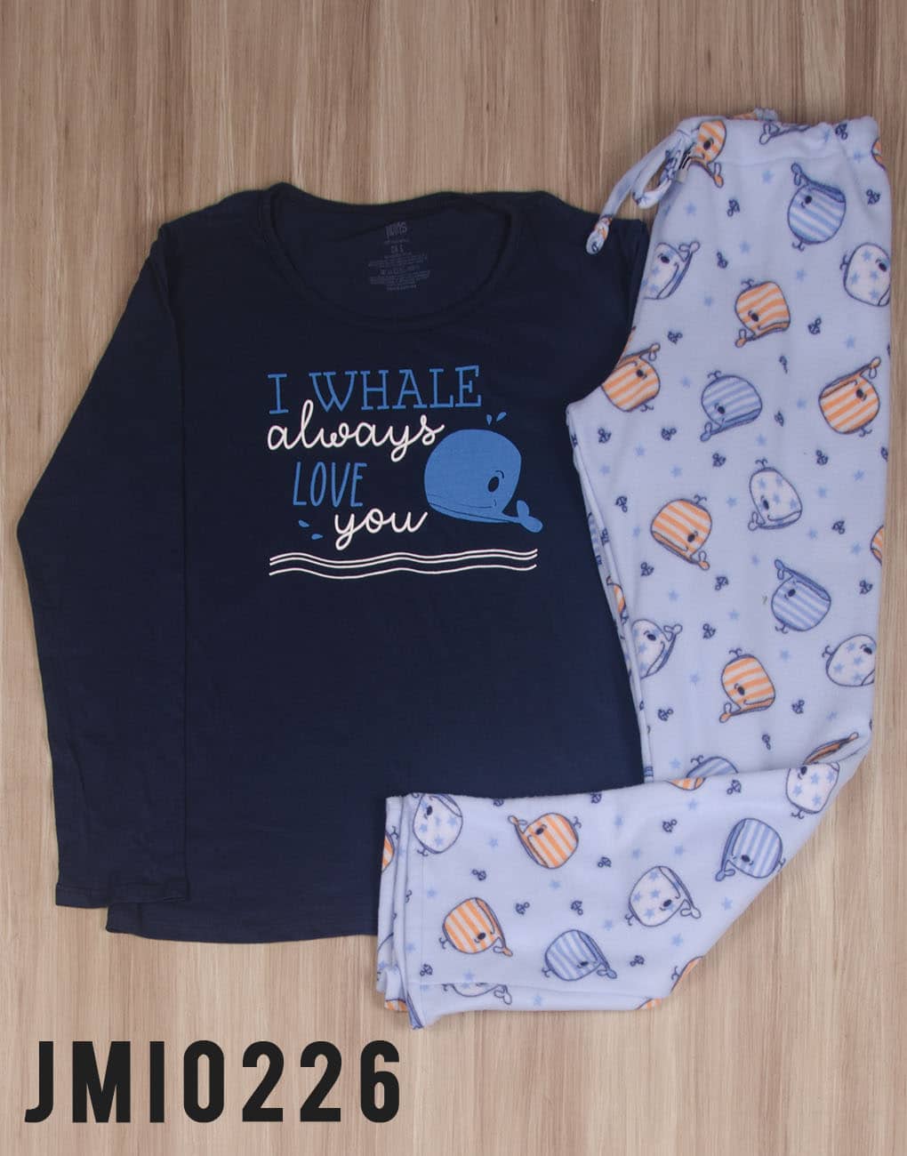 Pijama para dama manga larga “I WHALE always LOVE you” TWINS